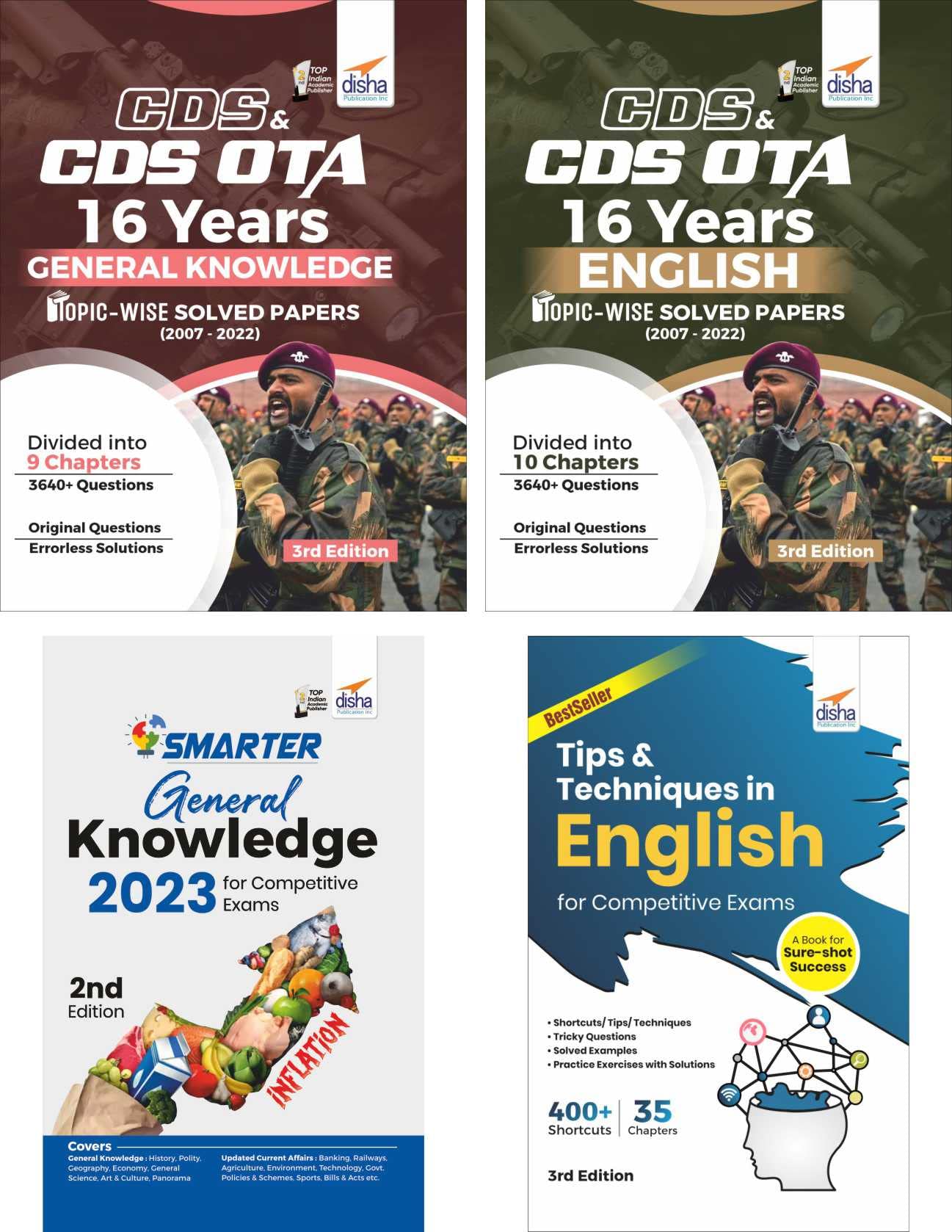 Cds & Cds Ota 16 Years English & General Knowledge TopicWise Solved Papers (2007  2022) With Smarter Gk 2023 & English Tips Bo