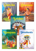 Inez My First Mythology Tale (Illustrated) (Set Of 5 Books)  Mahabharata, Krishna, Hanuman, Ganesha, Ramayana  Story Book For 