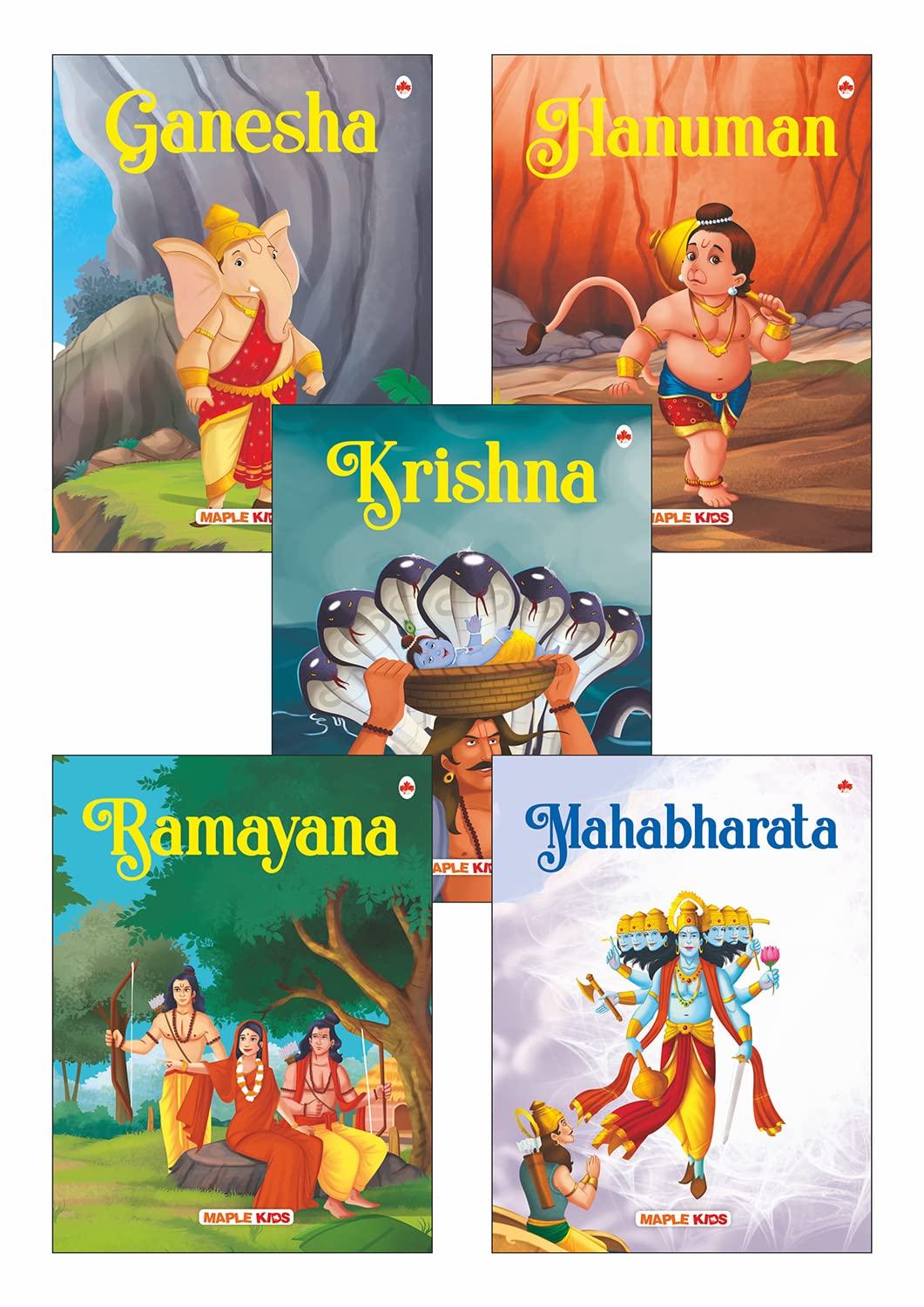 Inez My First Mythology Tale (Illustrated) (Set Of 5 Books)  Mahabharata, Krishna, Hanuman, Ganesha, Ramayana  Story Book For 