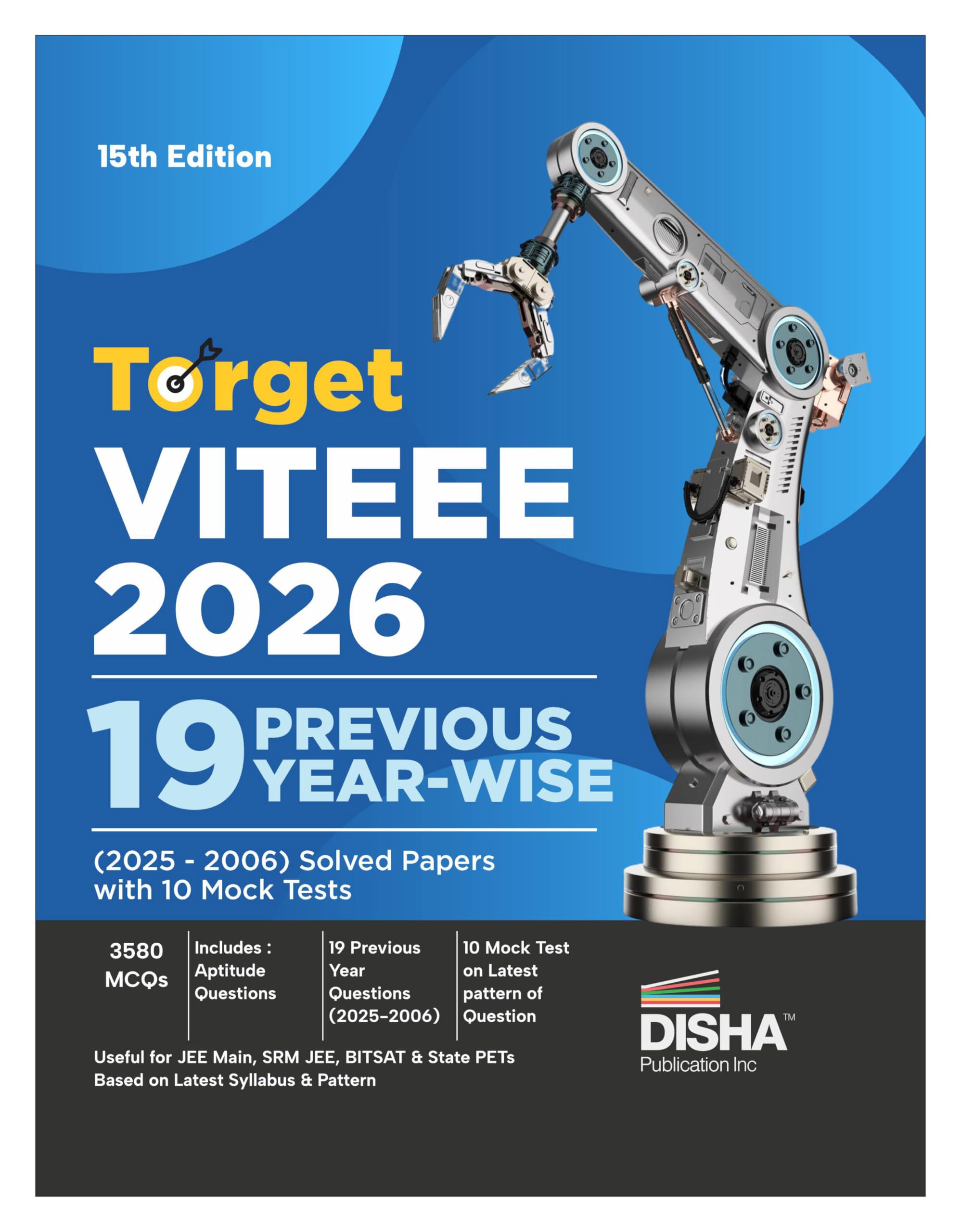 Disha Target Viteee 2026  19 Previous YearWise (2025  2006) Solved Papers With 10 Mock Tests Series 15Th Edition | Physics, C