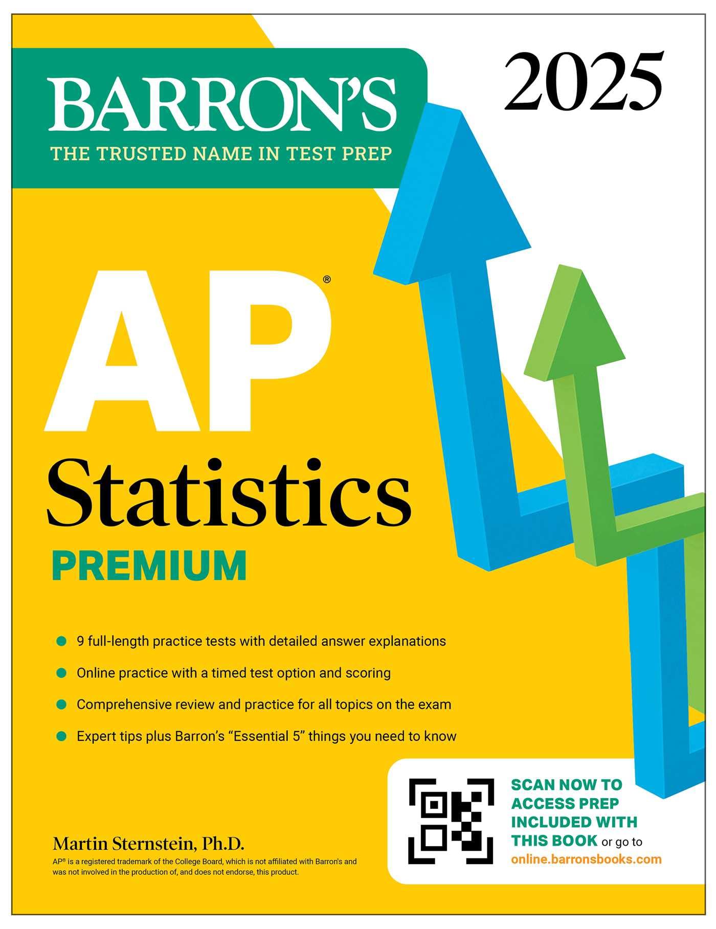 AP Statistics Premium, 2025: Prep Book with 9 Practice Tests + Comprehensive Review + Online Practice (Barrons AP Prep)