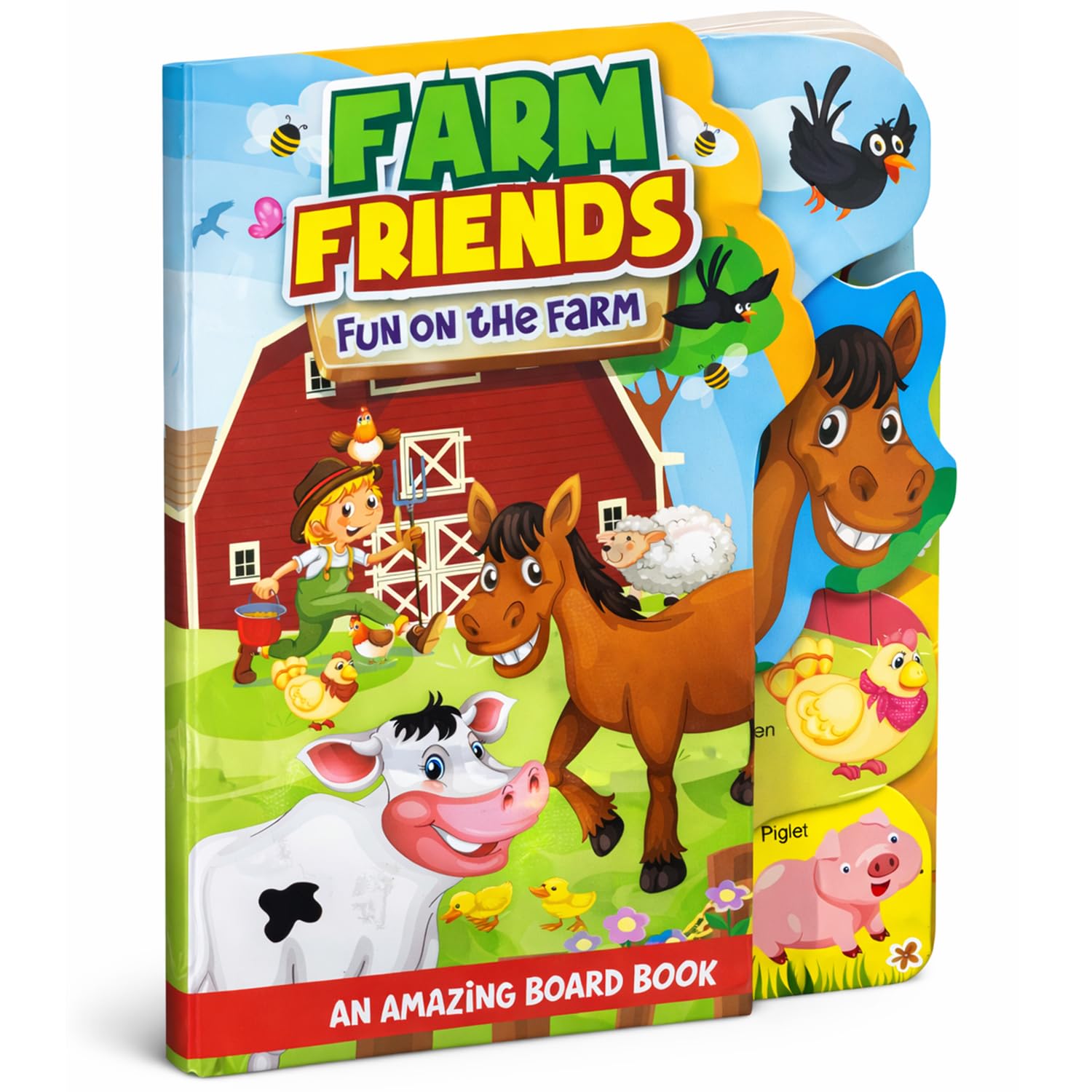 Hello Friend Books StepCut Board Book for Kids: Farm Friends  Learn Amazing Facts About Farm Animals: Farm Friends  An Amazin