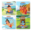 Story Books for Kids  Krishna, Hanuman, Ganesha, Rama (Set of 4 Books)  Illustrated Board Book for Children  Cultural and Tra