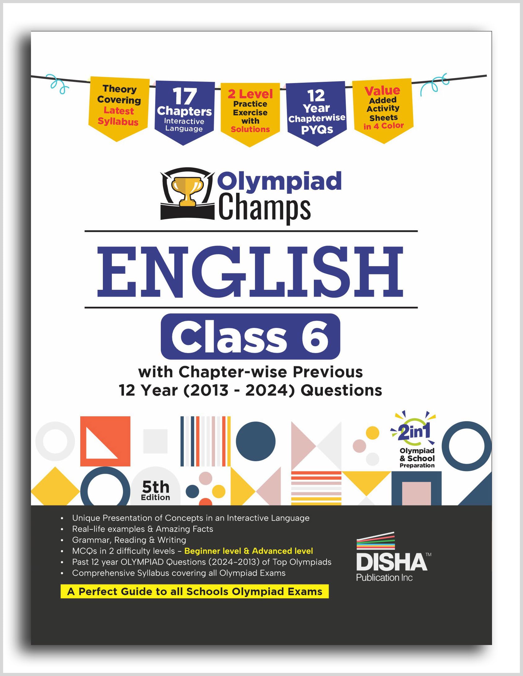 Disha Olympiad Champs English Class 6 With ChapterWise Previous 12 Year (2013  2024) Questions 5Th Edition | Complete Prep Gui
