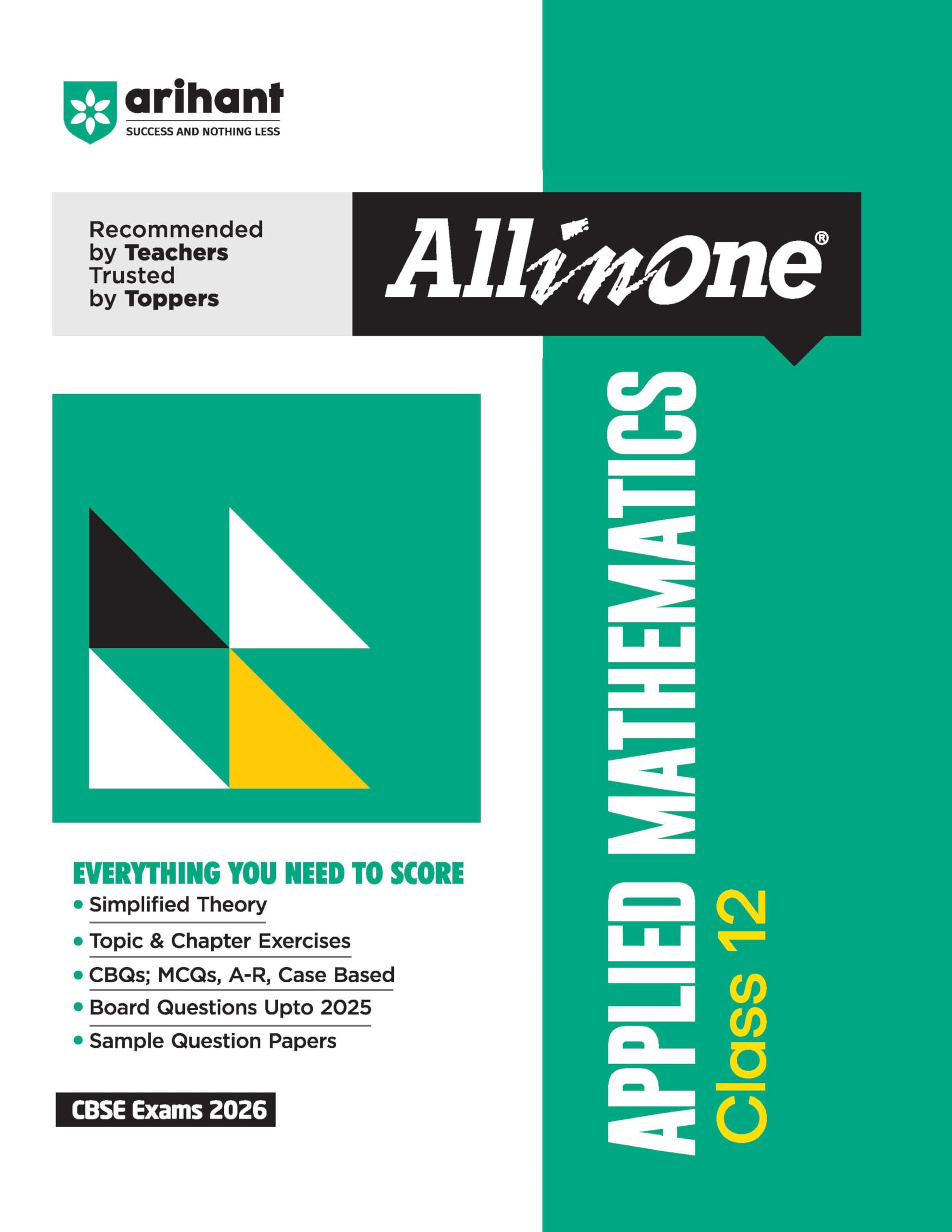 Arihant All In One Applied Mathematics Class 12 For Cbse Exams 202526 | Revised Edition As Per Latest Syllabus | Simplified The
