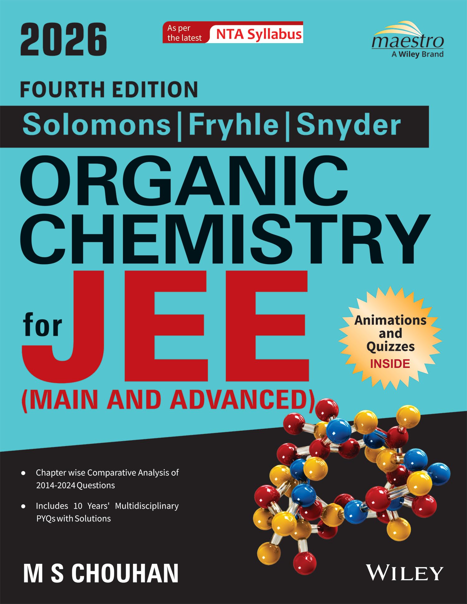 Wileys Solomons, Fryhle & Snyder Organic Chemistry for JEE (Main & Advanced), 4ed, 2026