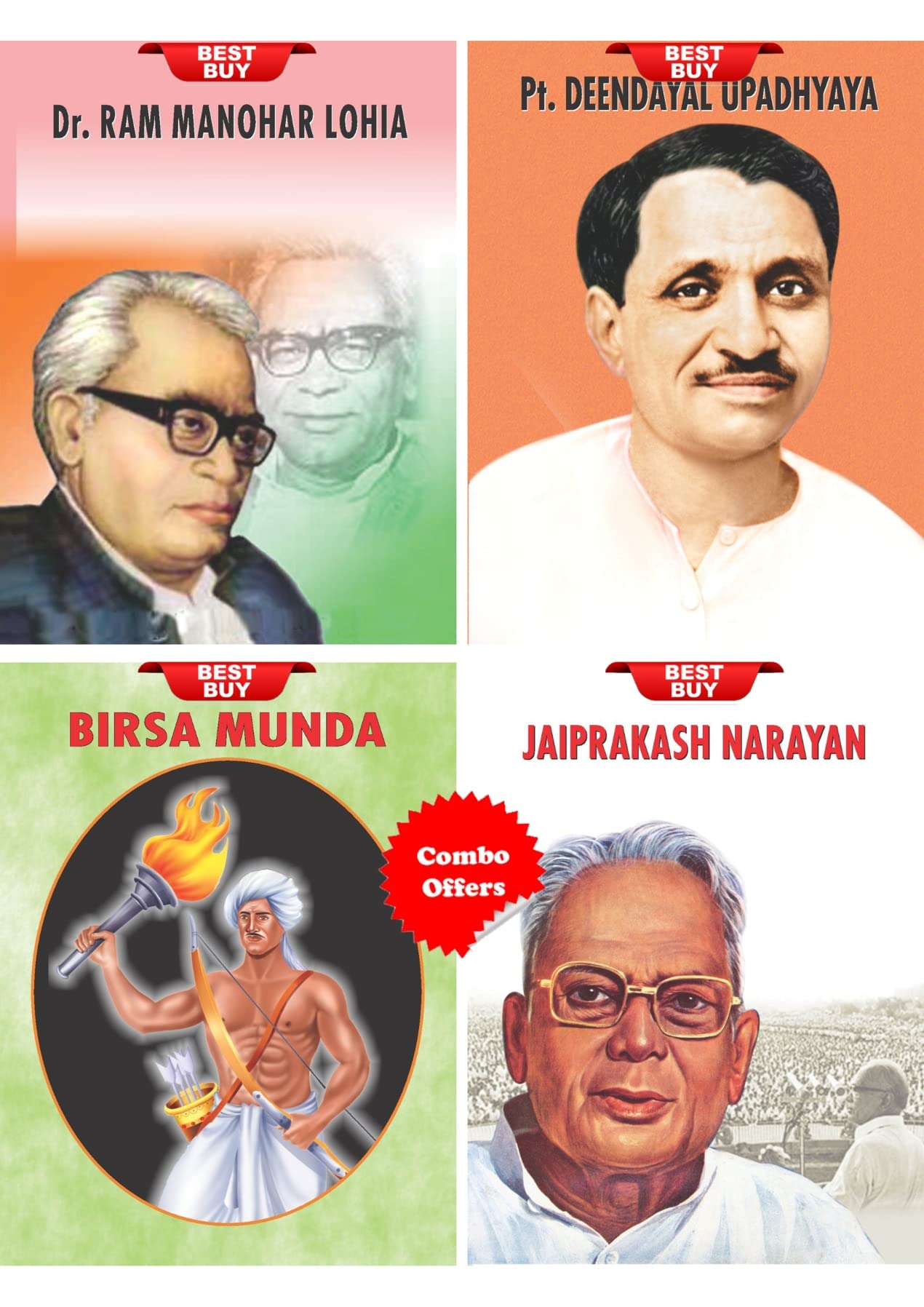 Revolutionary Leaders Biographies for Children (Set of 4 Children 2 Color Books) [Pandit Deen Dayal Upadhyay + Birsa Munda + Jai