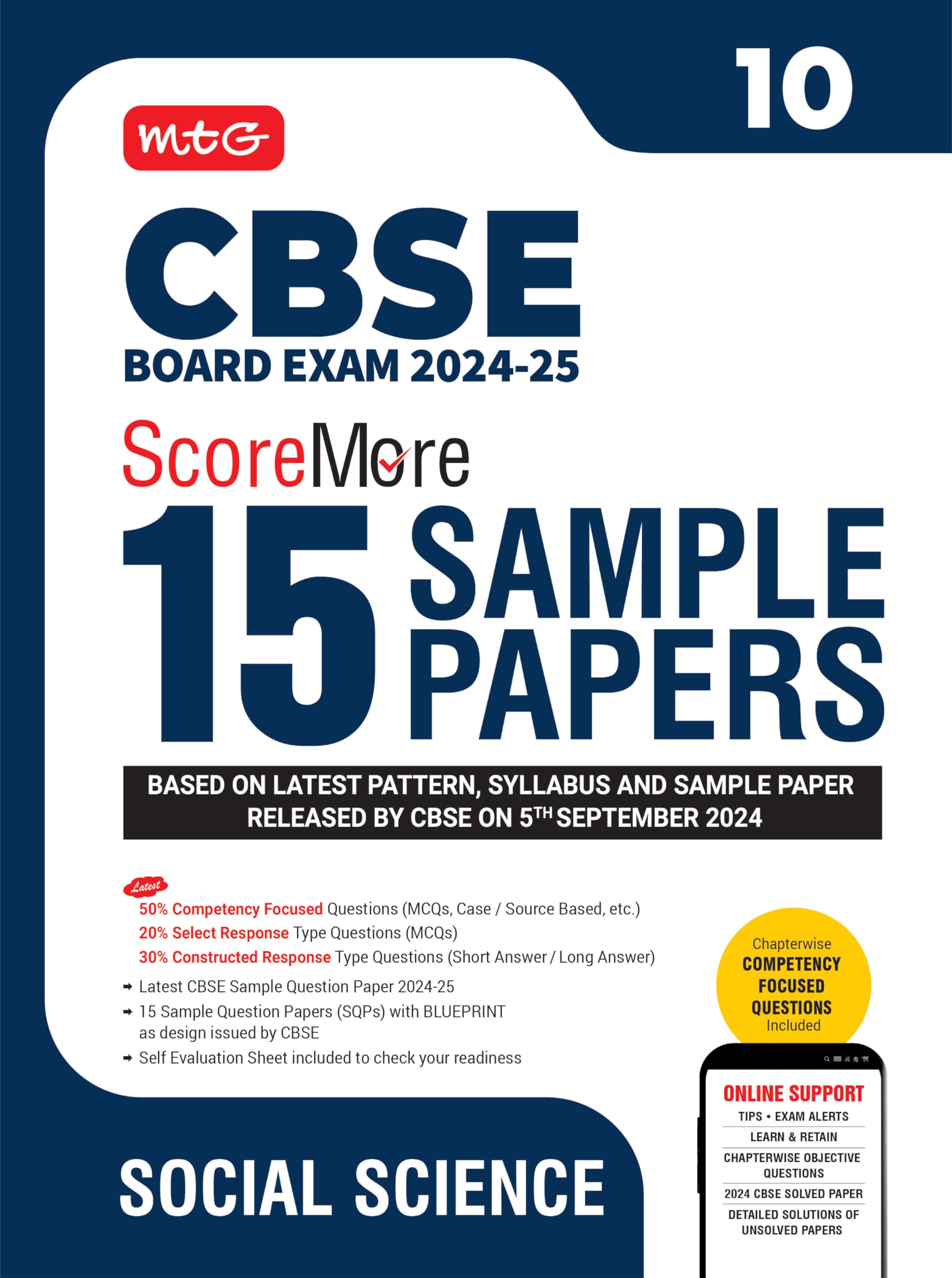 MTG CBSE Class 10 ScoreMore 15 Sample Papers SocialScience Book For 2025 Board Exam | Detailed Solutions of Each Chapter | Base