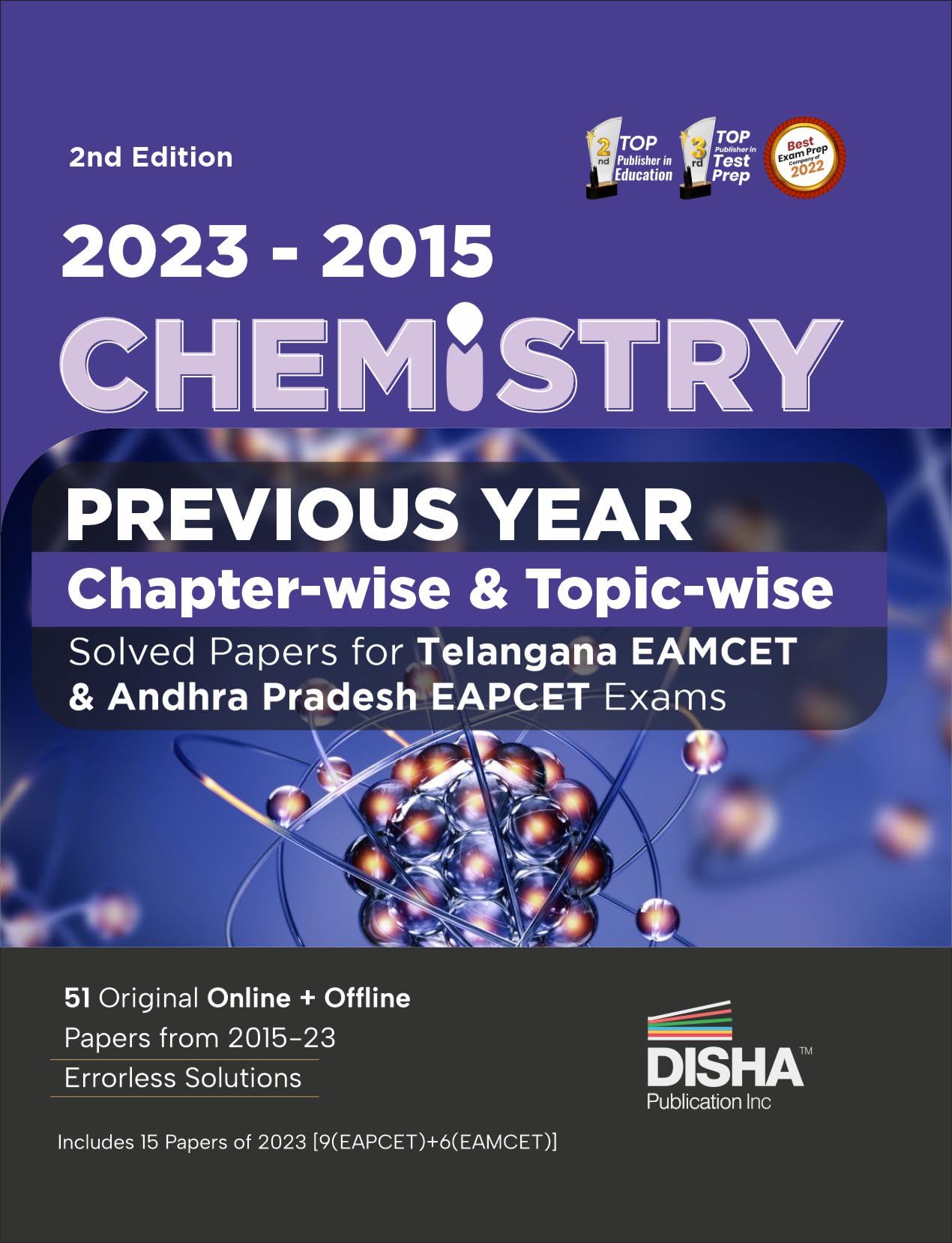 2023  2015 Chemistry Previous Year ChapterWise & TopicWise Solved Papers For Telangana Eamcet & Andhra Pradesh Eapcet Exams 2