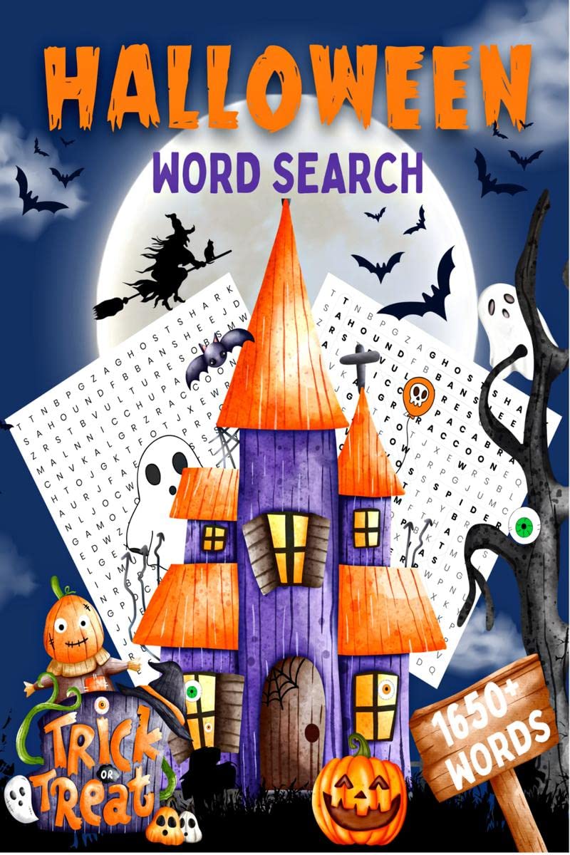 Halloween Word Search : 1650+ Large Print Word Find Puzzle Book For Adults, Teens and Seniors