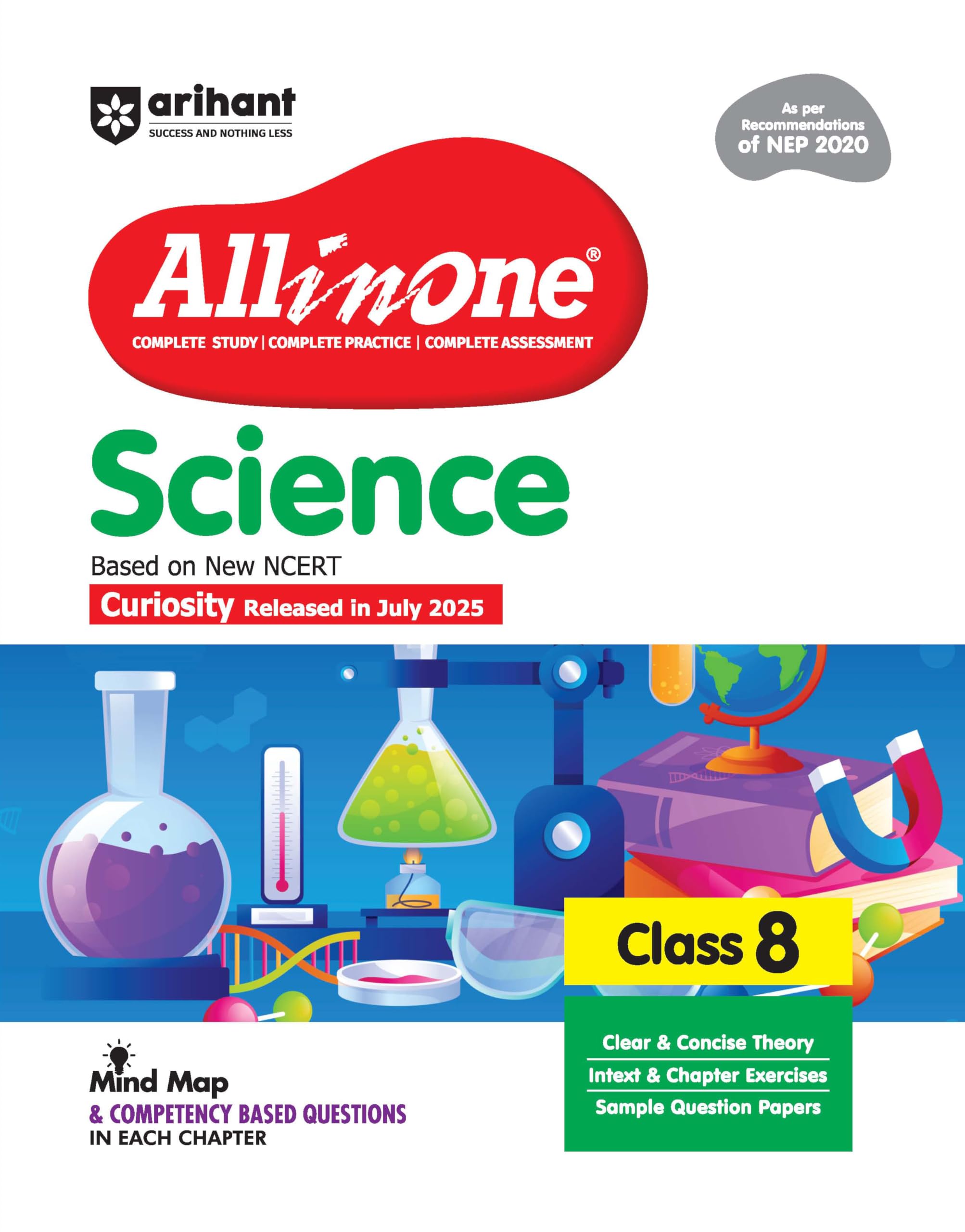 Arihant All In One Science Class 8 Book 2025 Edition | Ncert Based Complete Study Guide With Mind Map, Competency Based Question