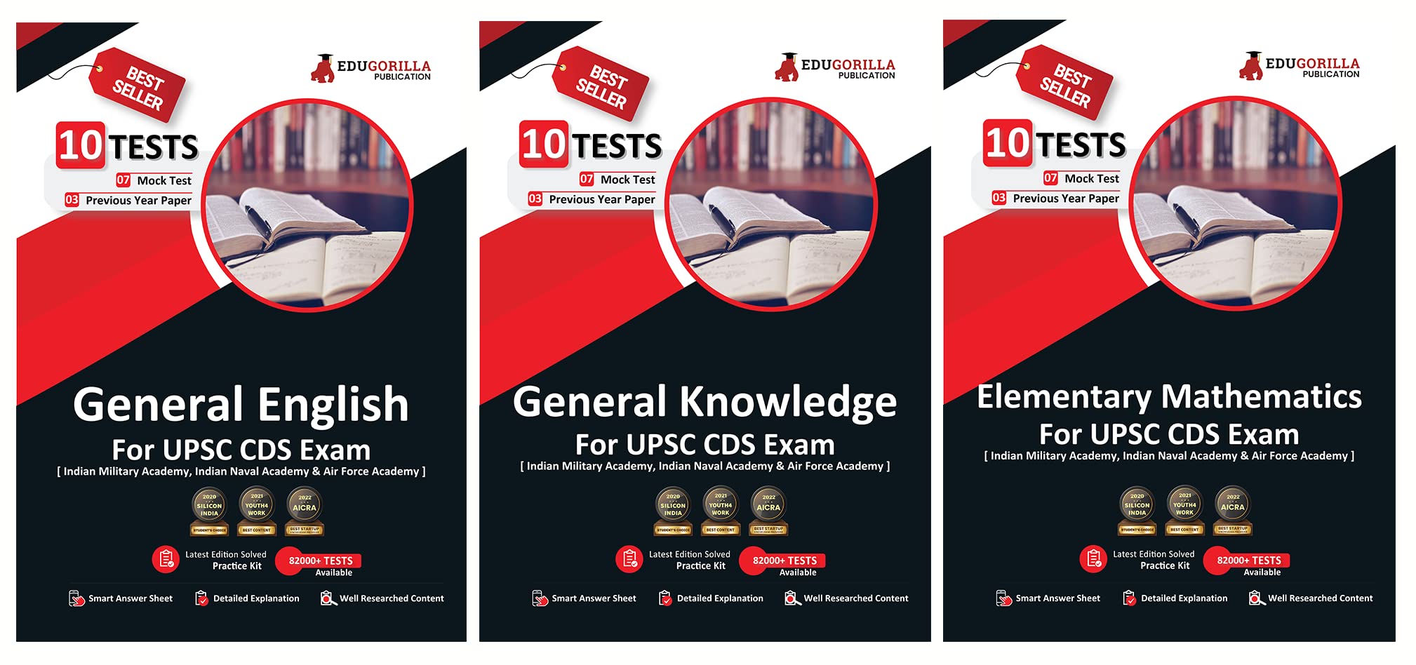 Upsc Cds Exam Preparation Books For Ima, Ina, Afa, Ota | 30 Mock Tests (3600+ Solved Questions) | General English, General Knowl