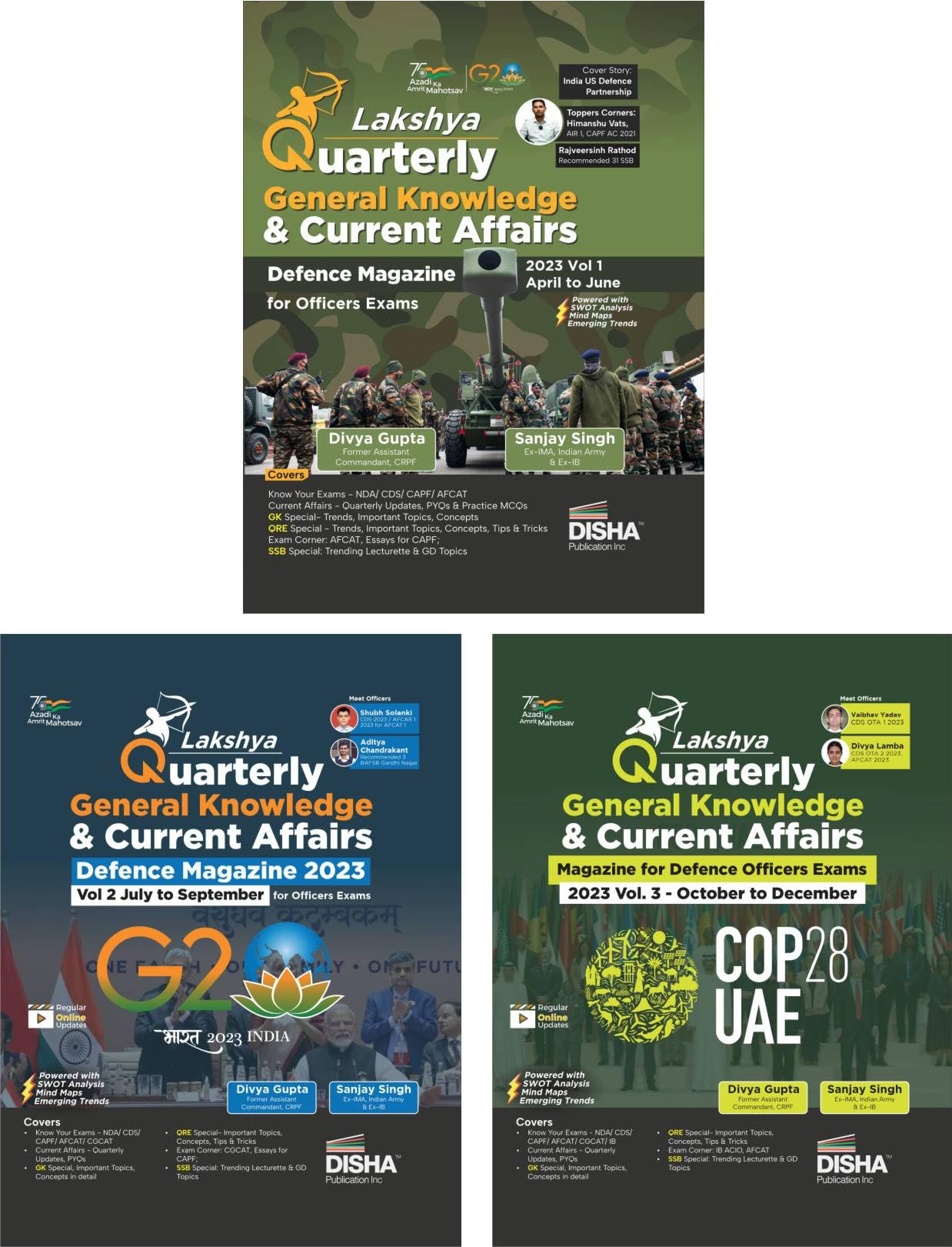 9 Months Yearly Lakshya  The Quarterly General Knowledge & Current Affairs Magazine For Defence Officers Exams 2023 Vol. 1, 2 &