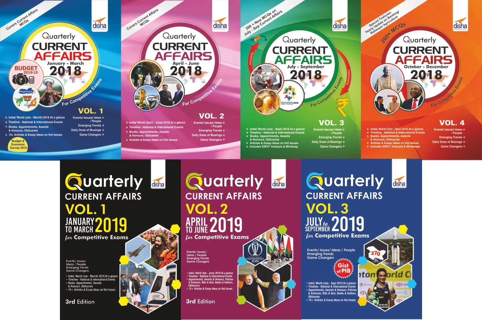 Old Edition  Quarterly Current Affairs September 2019 To January 2018 (Buy 7 Quarterly At Price Of 6) For Competitive Exams