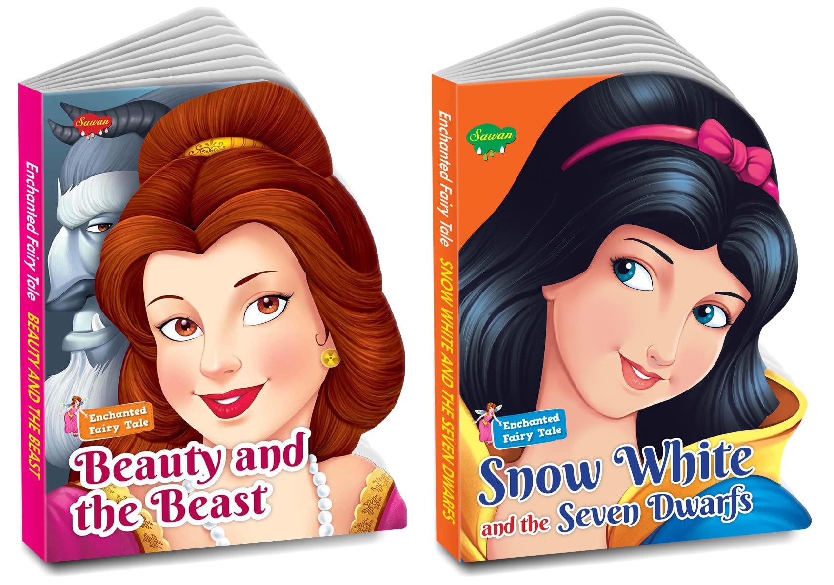 Sawan Enchanted Fairy Tale Story Books | Pack Of 2 Books | Cut Out Die Cut Shape Books (V3)