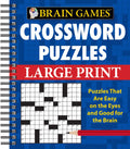 Brain Games  Crossword Puzzles  Large Print (Blue)