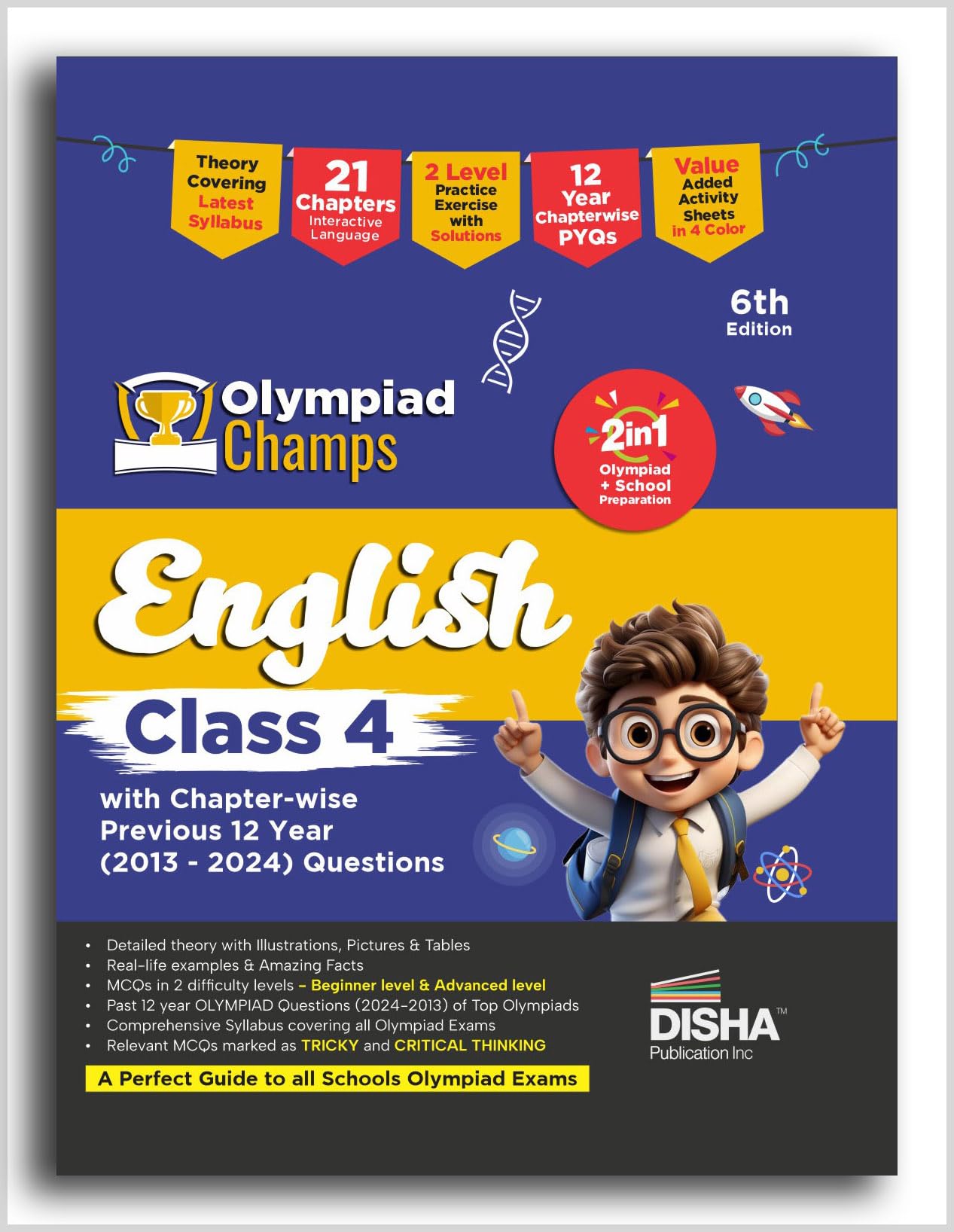 Olympiad Champs English Class 4 with Chapterwise Previous 12 Year (2013  2024) Questions 6th Edition | Complete Prep Guide wit