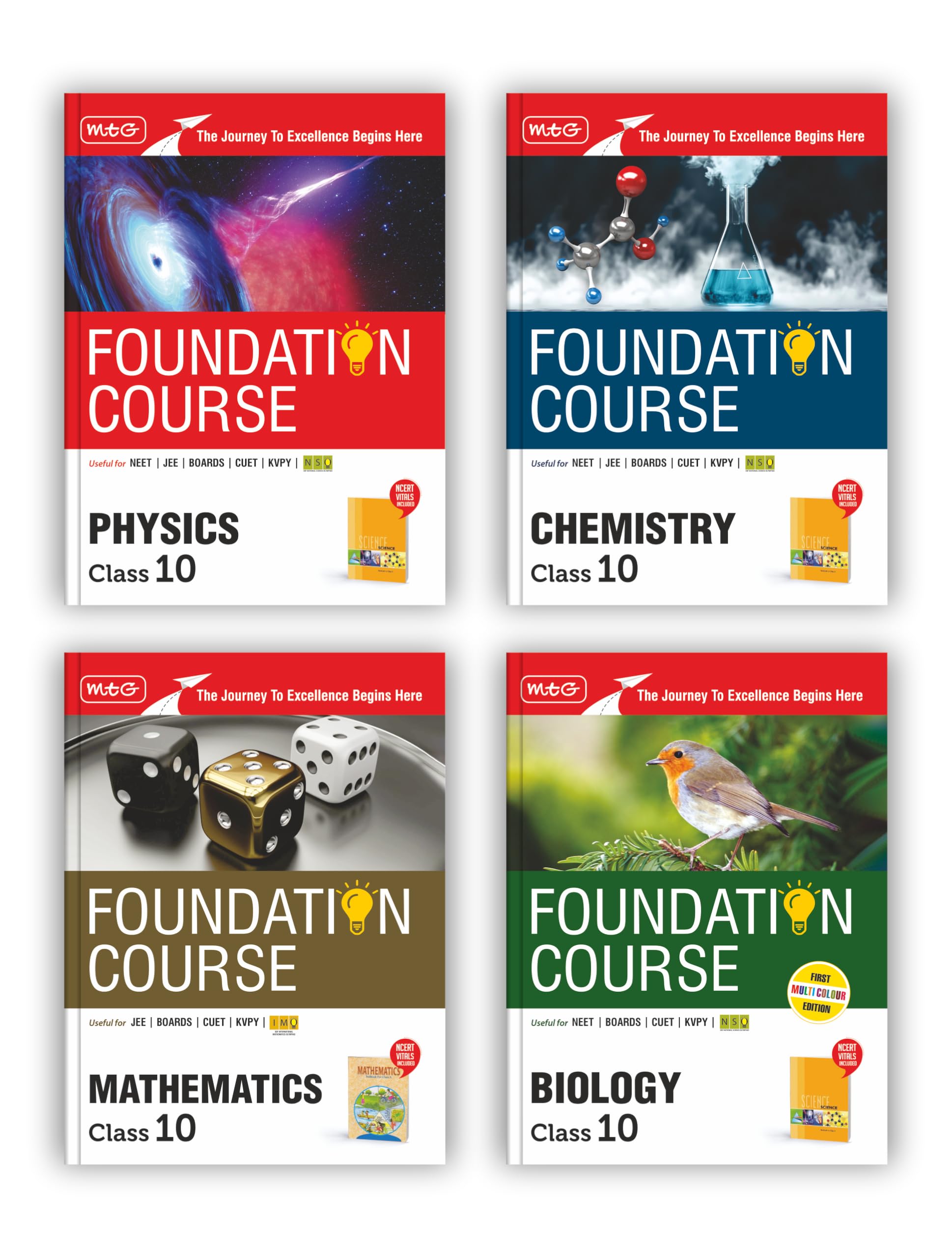 (OLD EDITION) MTG Foundation Course Class 10 Physics, Chemistry, Mathematics & Biology