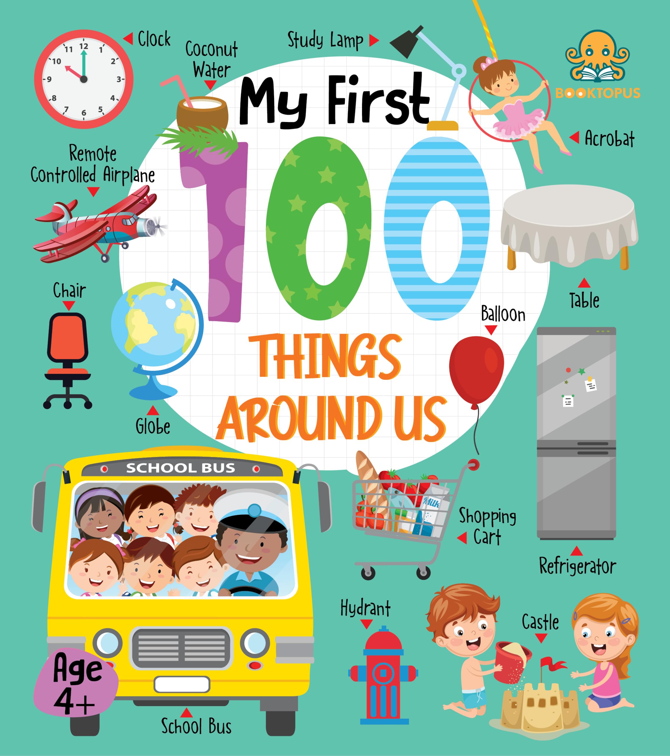 Booktopus Board Book  My First 100 Things Around Us  Early Learning Books For Kids  Picture Books For Baby 4+ Years (My First
