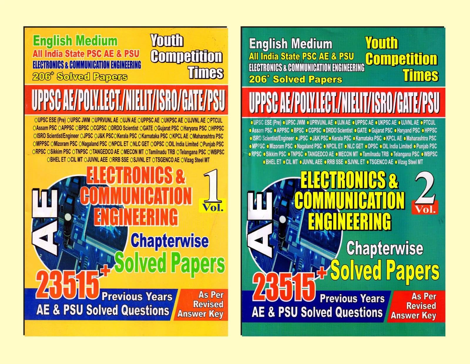 Youth Competition Times AE Electronics & Communication Engineering (Vol.1 + 2)|Chapterwise Solved Papers | UPPSC AE |ISRO|GATE|P