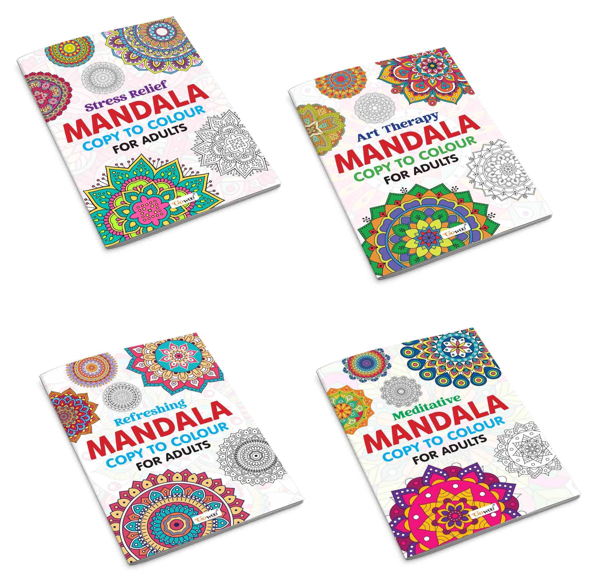 Stress Relief, Art Therapy, Refreshing  Mandala Copy to Colour for Adults and More  Easy Mandala Colouring, Relaxing Art Patte