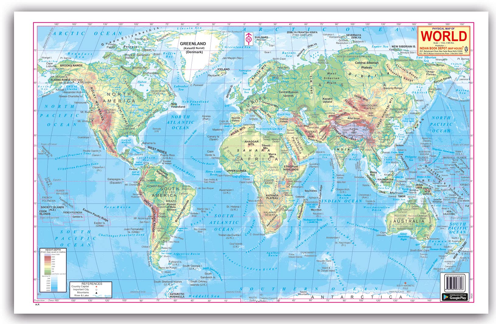 World Physical (English) (Size 12 X18 Inchs) | Hard Lamination With Both Side Printing