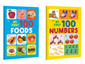 My First 100  Foods and Numbers : Counting and food books, toddler educational combo, preschool learning pack, interactive voc