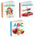 First board books for toddlers : ABC, Transport and Colours  Picture books for young children, Toddler learning set, Educationa