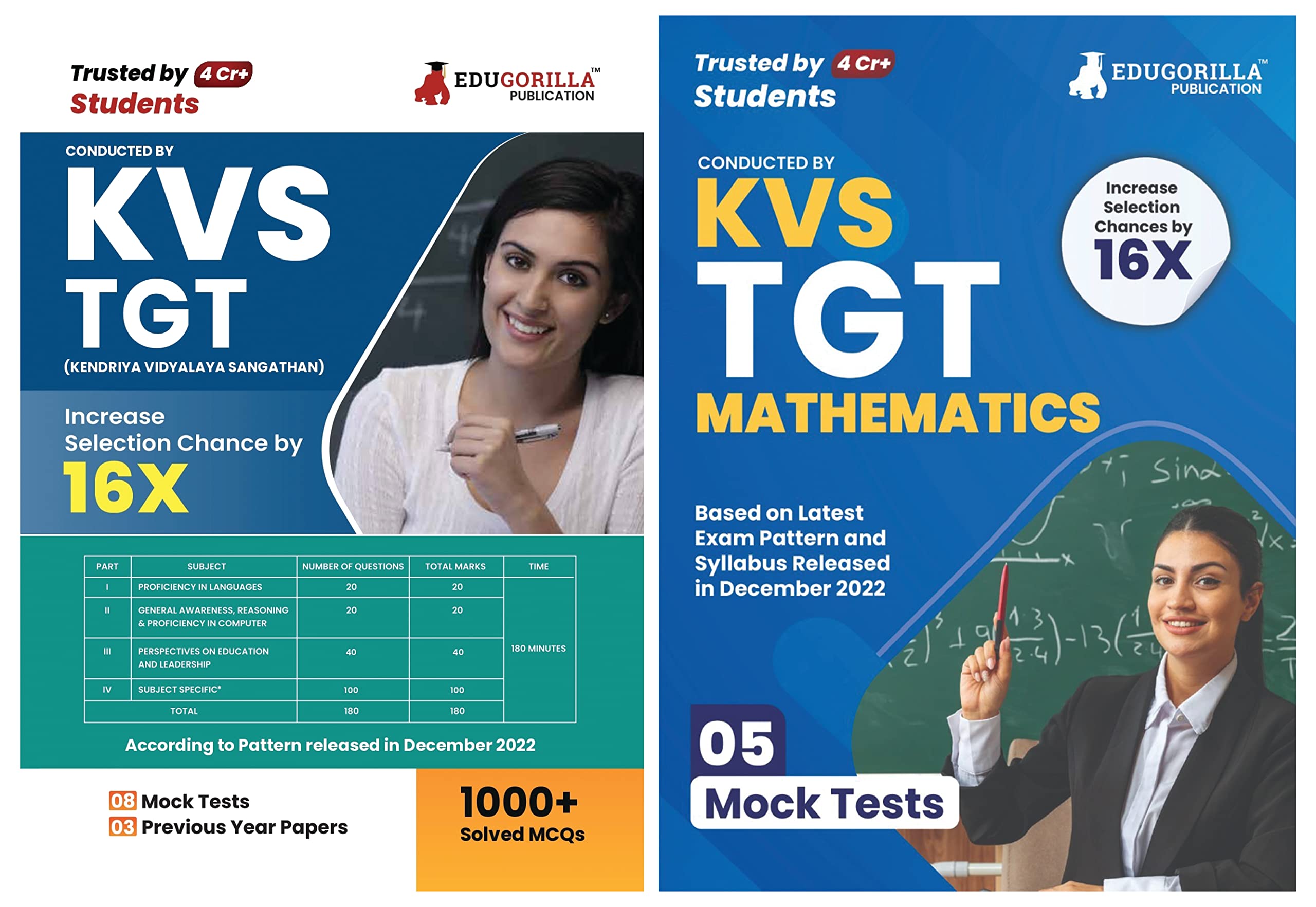 Kvs Tgt Mathematics Exam (Combo Pack Of 2 Books)  According To The New Exam Pattern (English Edition)  8 Mock Tests (Paper I) 