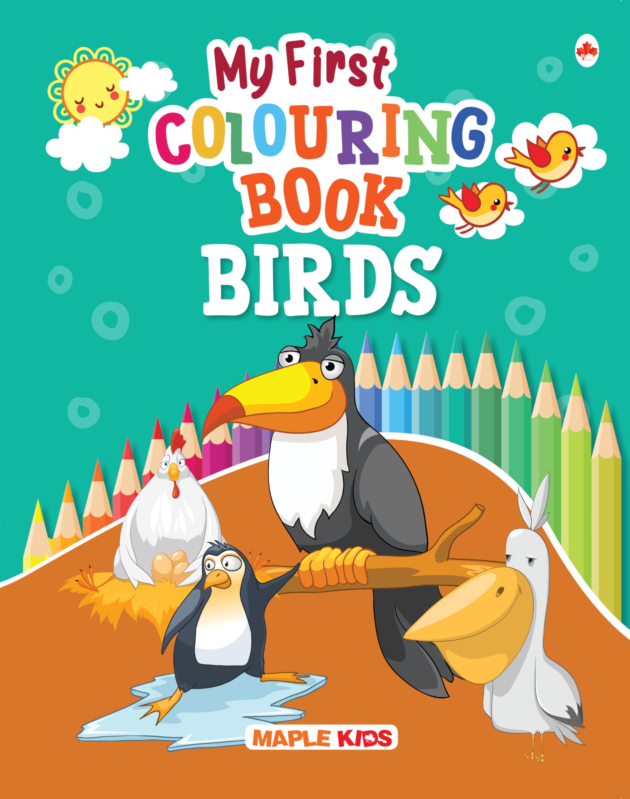 Colouring Book  Birds  Crayons Colour  Colouring Activity Book  Gift To Children For Painting, Drawing And Colouring  Age 2