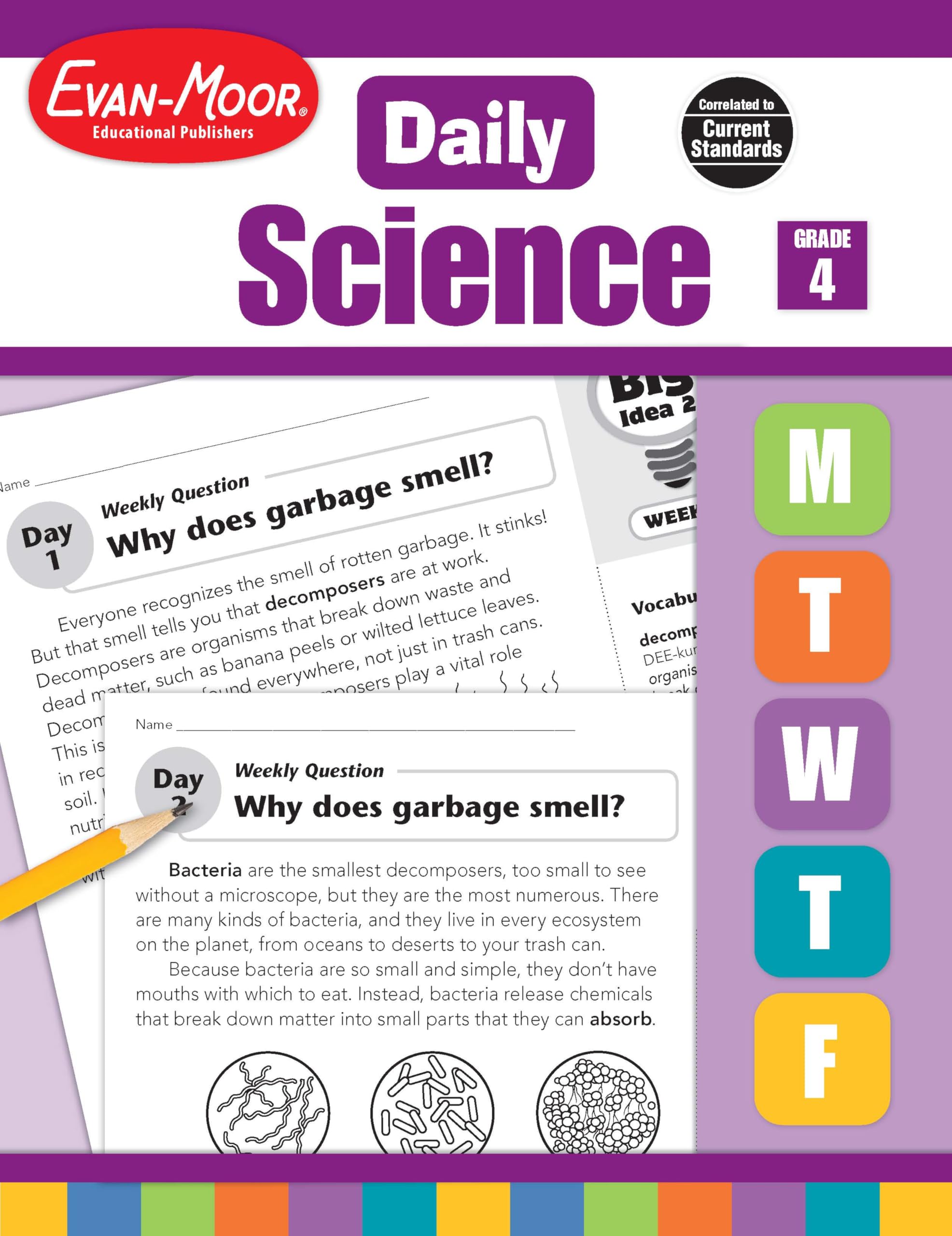 EvanMoor Daily Science, Grade 4 Homeschooling & Classroom Resource Workbook, Printable Worksheets, Teaching Edition, Earth, Lif