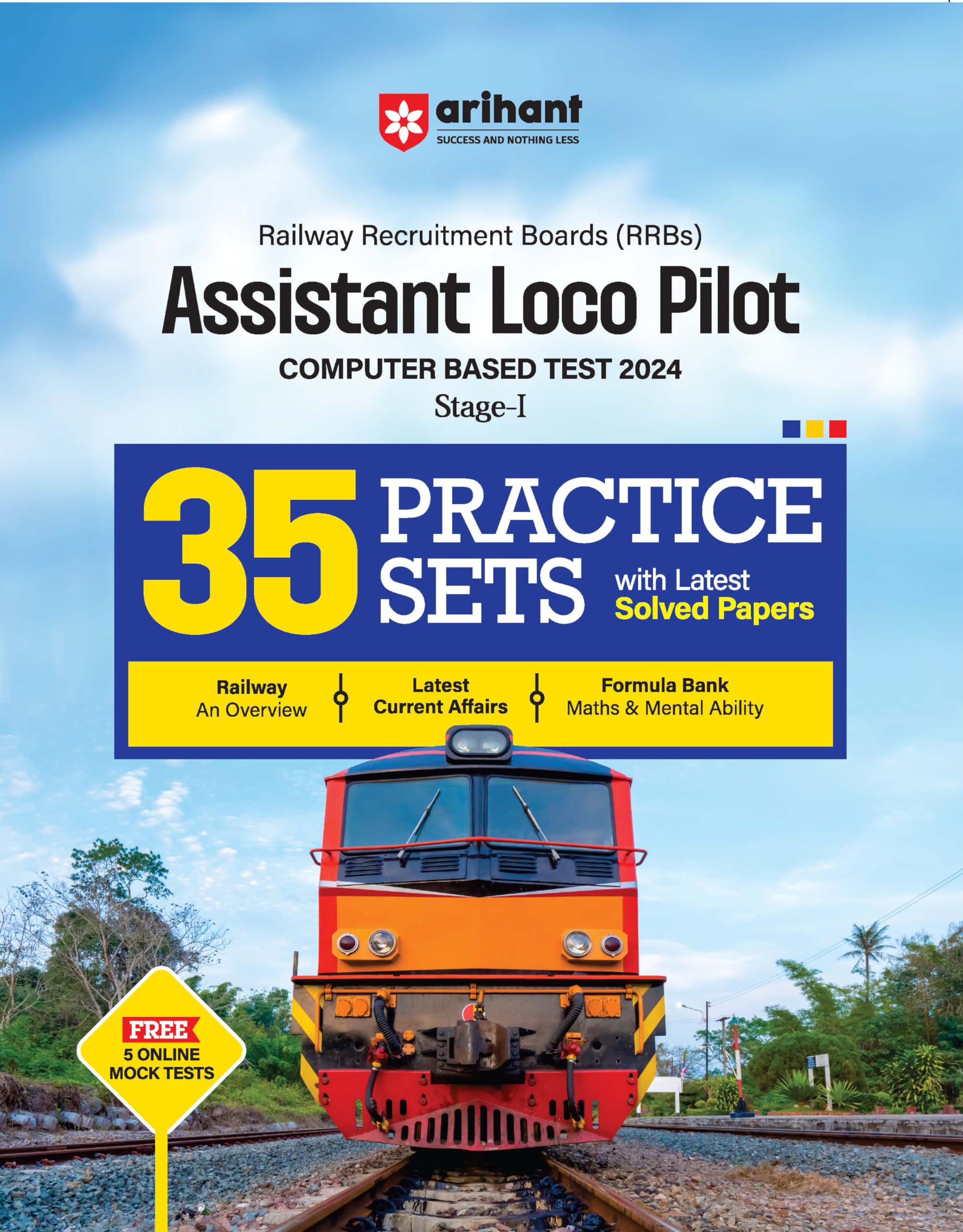(Old Edition) Arihant RRB Assistant Loco Pilot (ALP) 35 Practice Sets 2024 STAGE  1 | Computer Based Test | Free 5 Online Mock 