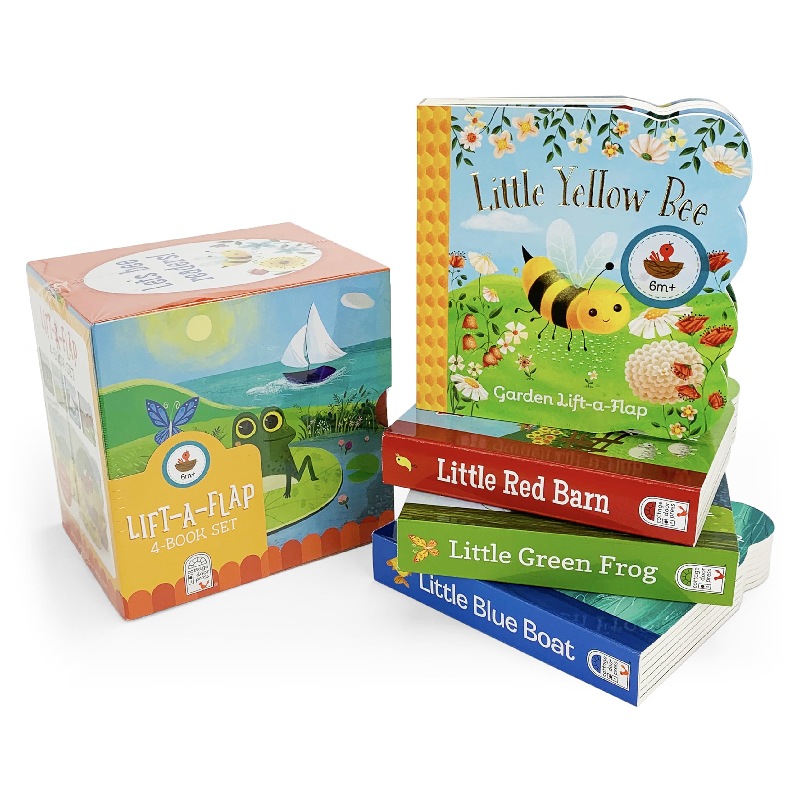 Nature Friends LiftaFlap Boxed Set 4Pack: Little Red Barn, Little Blue Boat, Little Green Frog, and Little Yellow Bee (Chunky