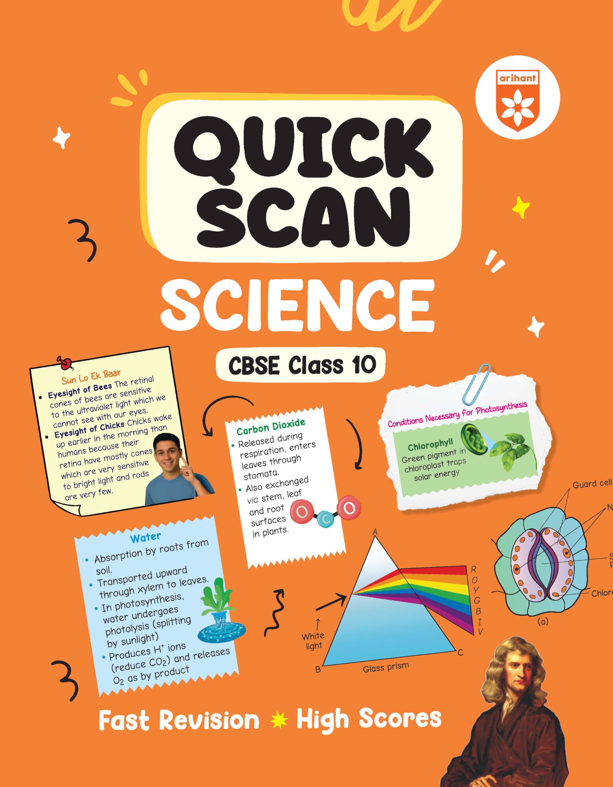 Arihant Quick Scan Science | Cbse Class 10 | Fast Revision Notes For High Scores | Ncert Theory, Handwritten Notes, Flow Charts 