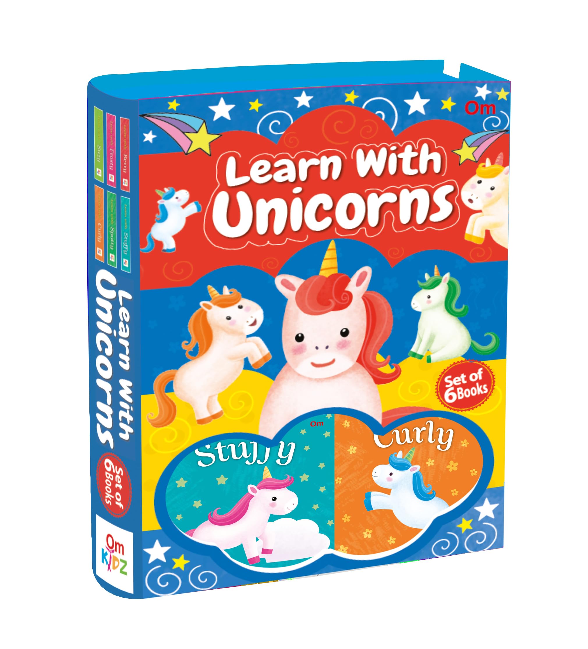 Board Book: Learn With Unicorns Boxset  Set of 6 Books  Unicorns Story for Kids  Stuffy, Spotty, Curly, Frosty, Suzy and Berr