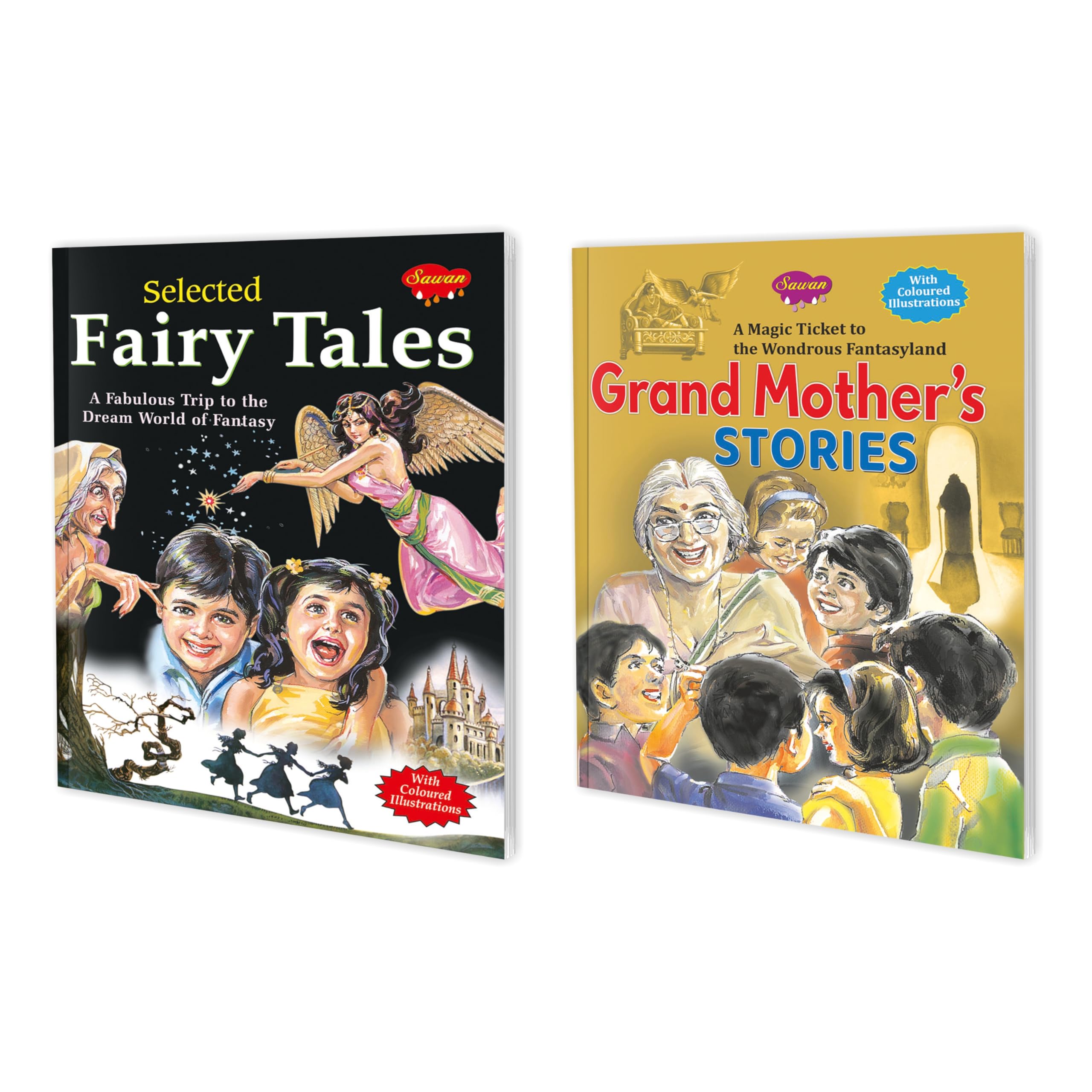 Set Of 2 Books | Children Story Books : Selected Fairy Tales And Grand MotherS Stories