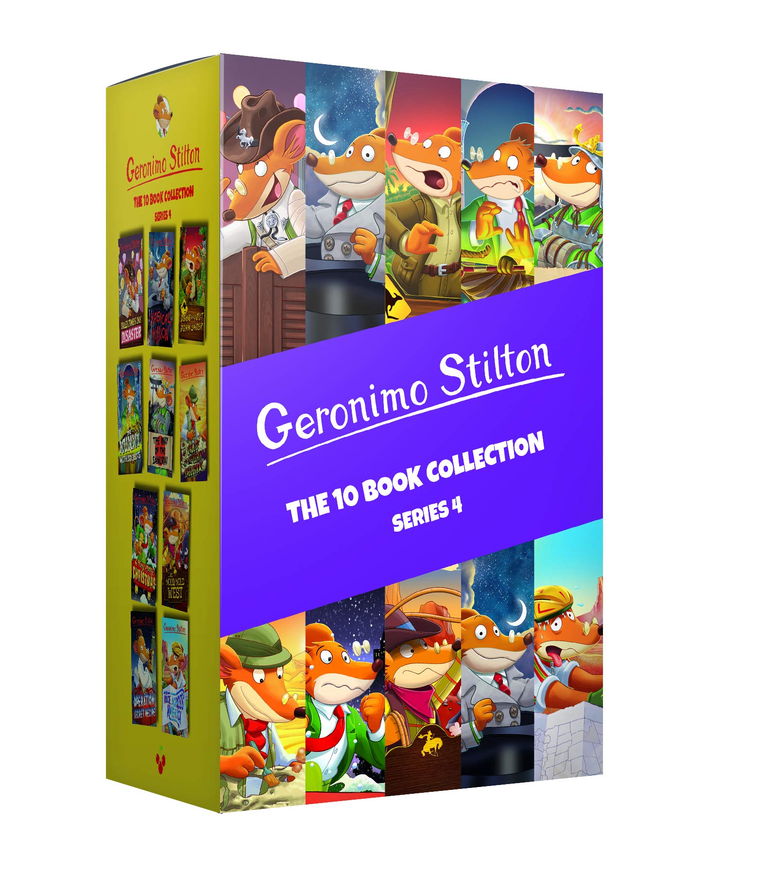 Geronimo Stilton: 10 Book Collection (Series 4) Box Set (Valentines Day Disaster, The Race Across America, The Way of the Samur