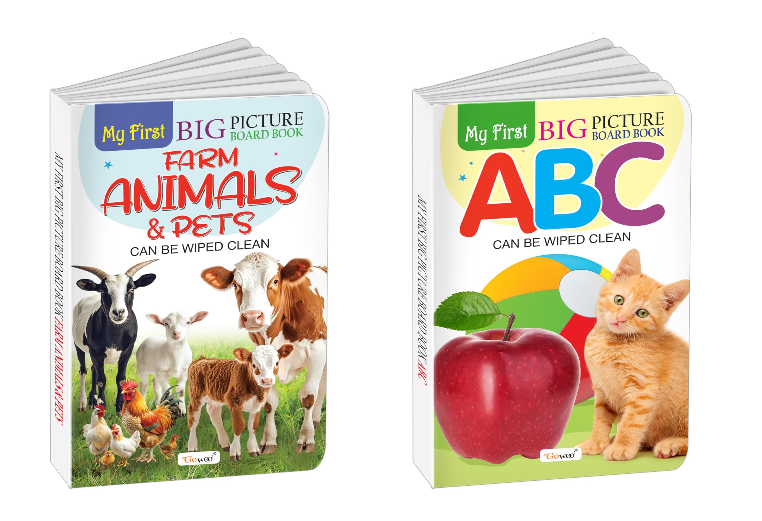 My First Big Picture Board Book ABC AND Farm Animals & Pets : Educational books for preschoolers, Preschool learning books for k