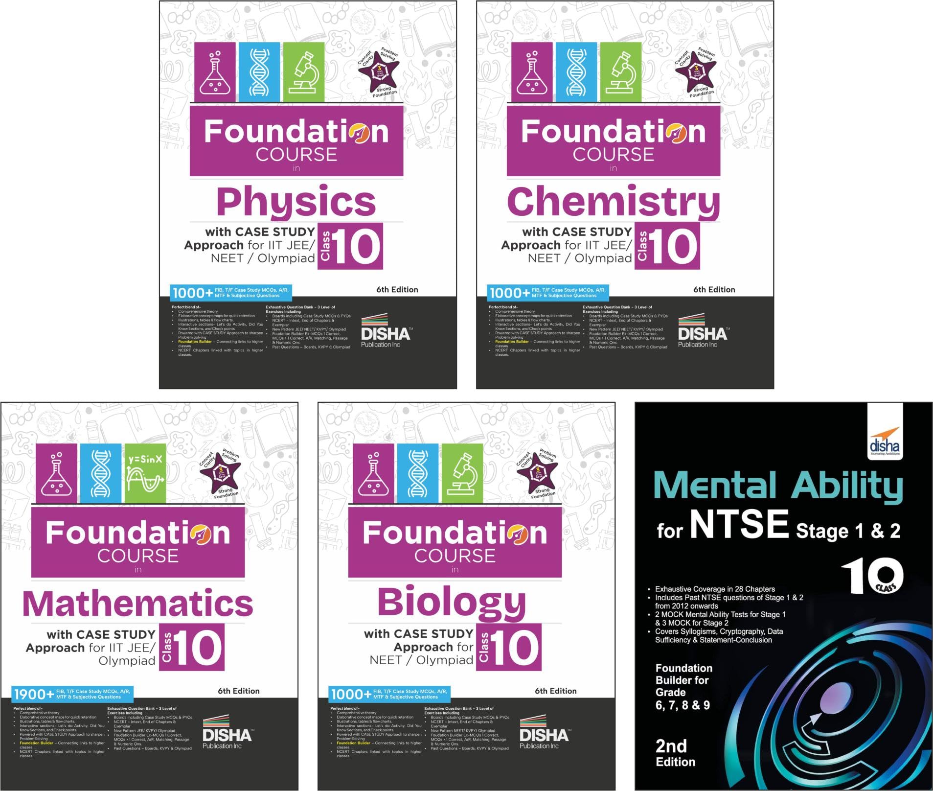 Disha Foundation Course in Physics, Chemistry, Mathematics & Biology Class 10 with Case Study Approach for IIT JEE/ NEET/ Olympi