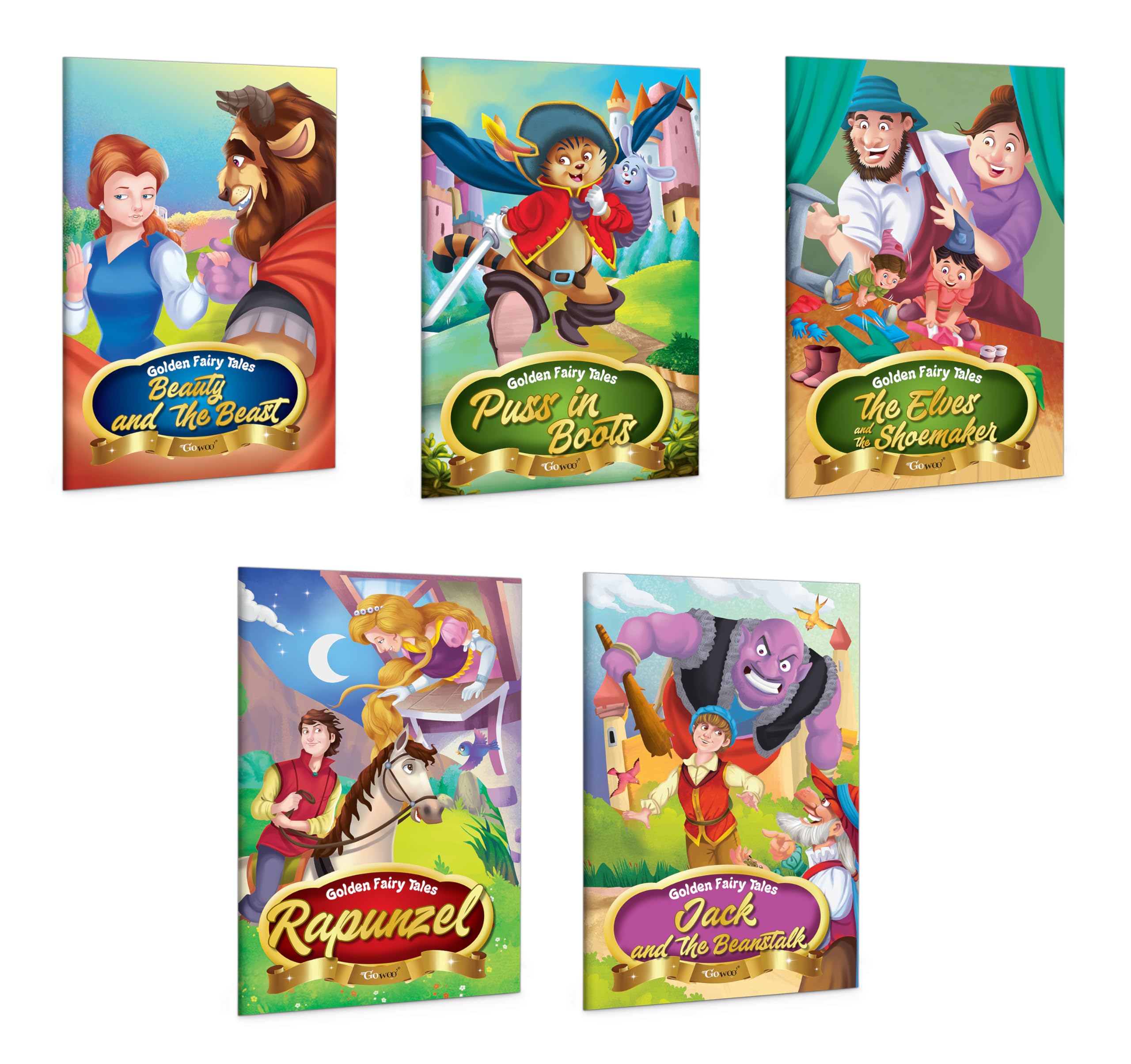 Jack and the Beanstalk, Puss in Boots, The Elves and the Shoemaker, Rapunzel and Beauty and the Beast  Golden Fairy Tales : Cla
