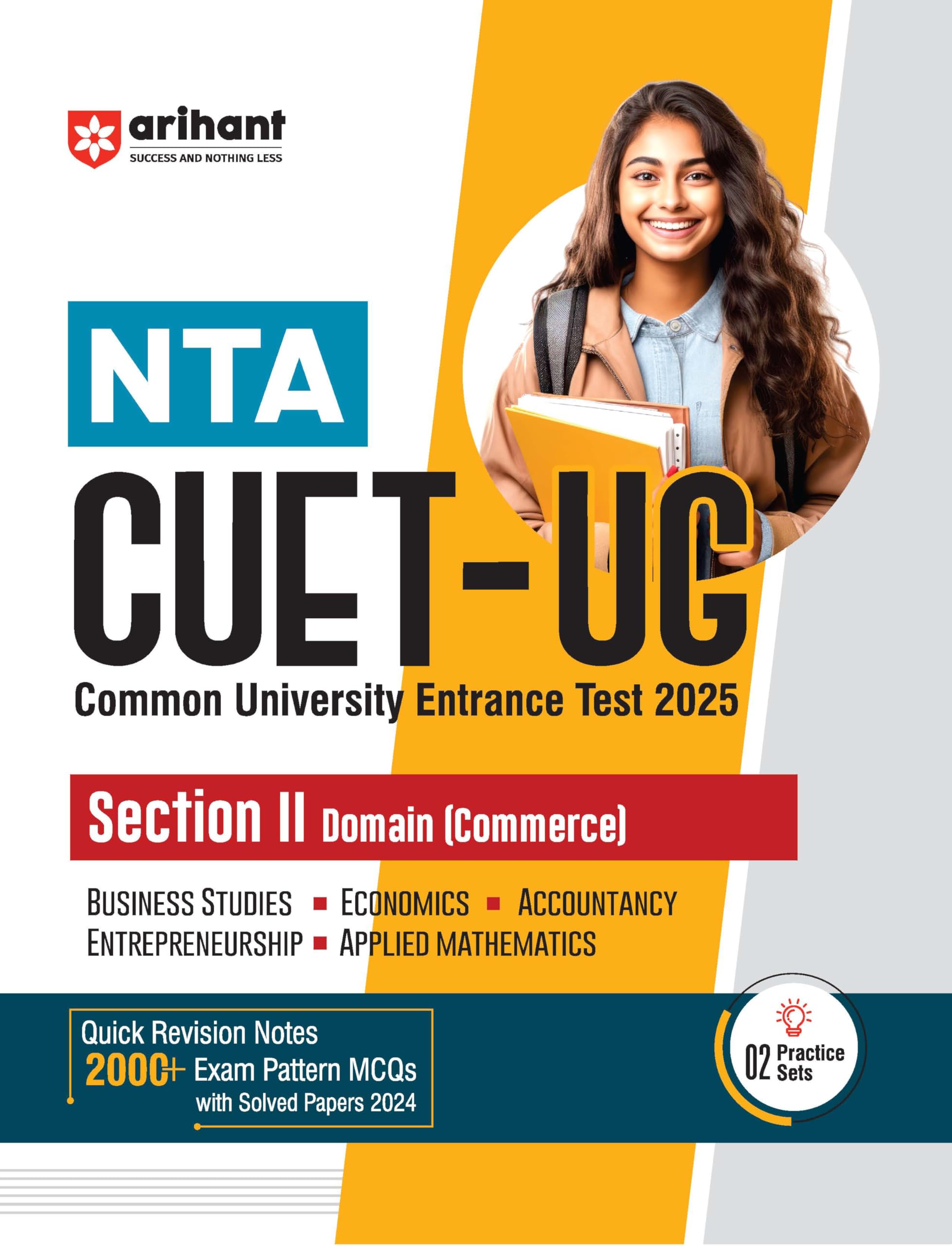 (Old Edition) Arihant Study Guide for NTA CUETUG 2025 Section II Domain (Commerce) | Quick revision notes, 2000+ exam pattern M
