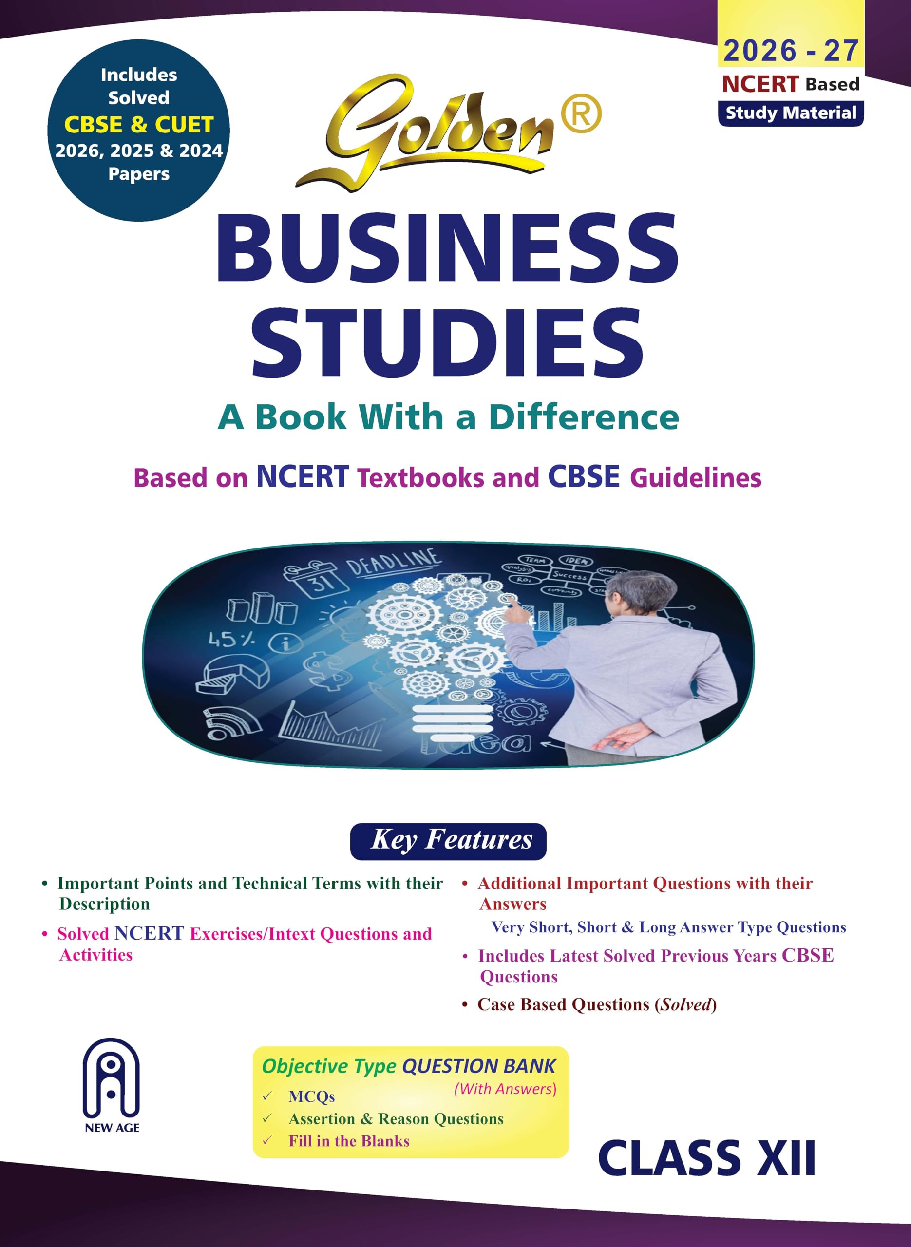 Golden Business Studies Class 12 : Based On New Ncert Textbooks For Cbse 2026 Board Exams Includes Solved Cbse & Cuet 2024 And 2