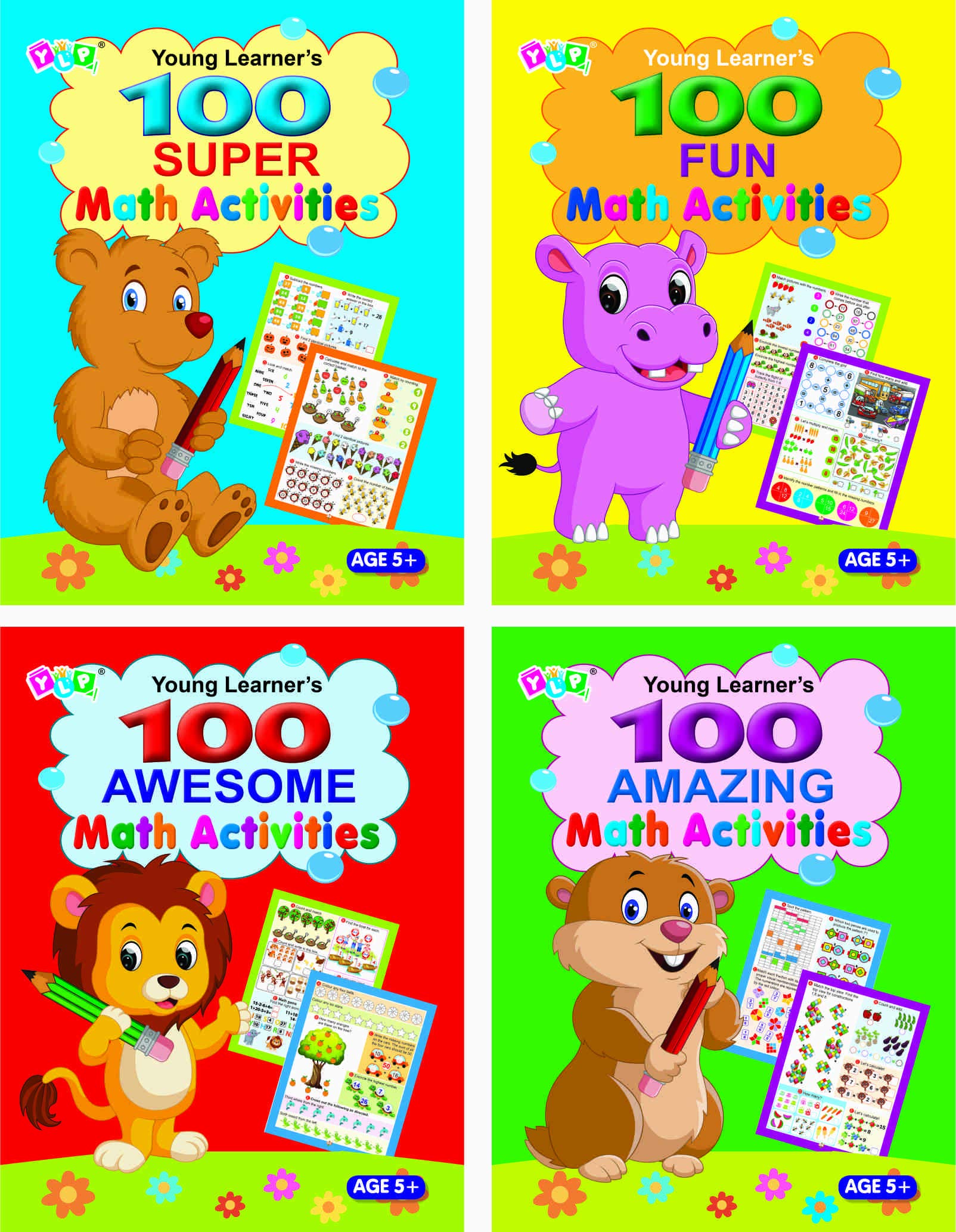 100 Math Activities(Set Of 4 Books):Activity Books For Age 5+ | Early Learning Math Activities For Children | Enhance Thinking &