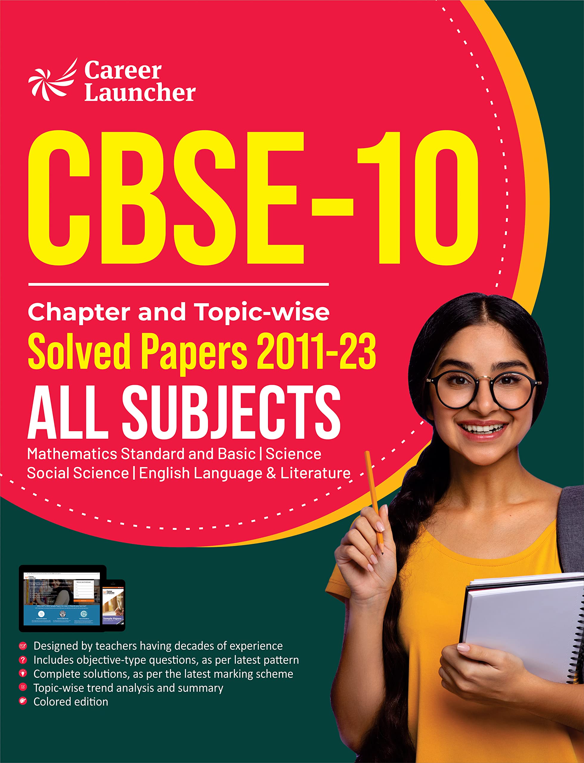 Cbse Class X 2024 : Chapter And TopicWise Solved Papers 2011  2023 : Mathematics / Science / Social Science / English By Caree