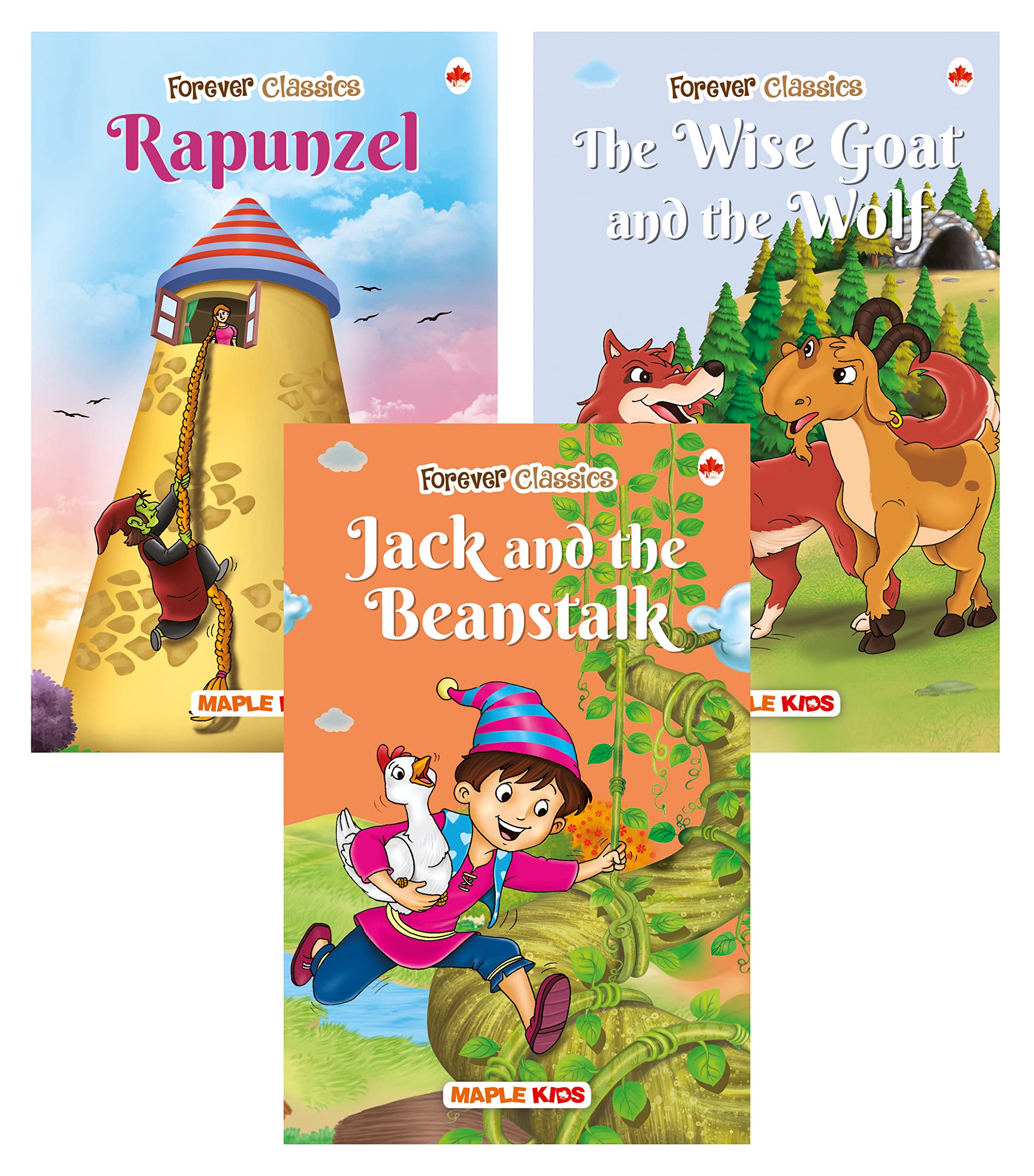 Story Books For Kids  Forever Classics 1 (Set Of 3 Books)  Rapunzel, The Wise Goat And The Wolf, Jack And The Beanstalk