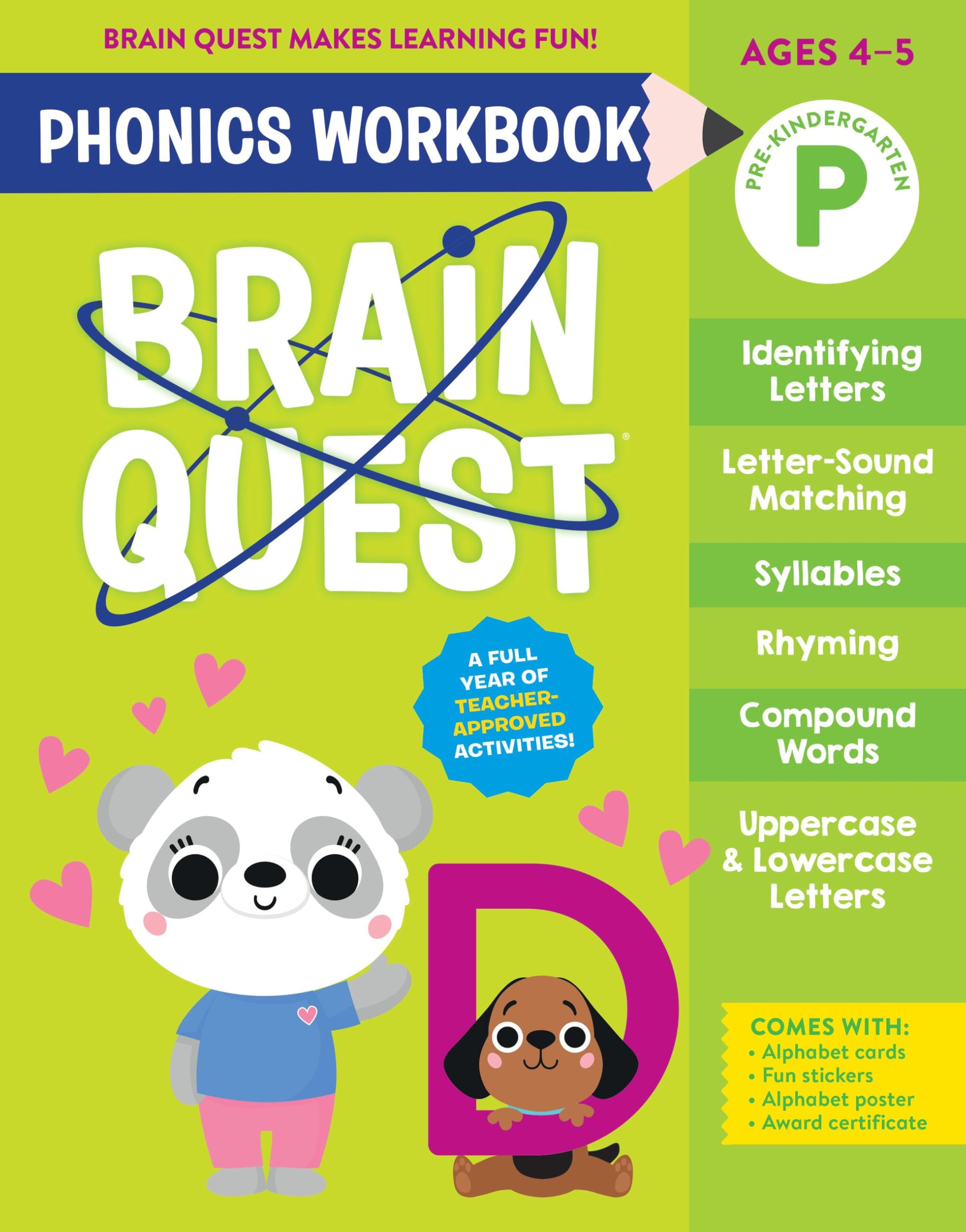 Brain Quest Phonics Workbook: PreKindergarten (Volume 1) (Brain Quest Phonics Workbooks, 1)