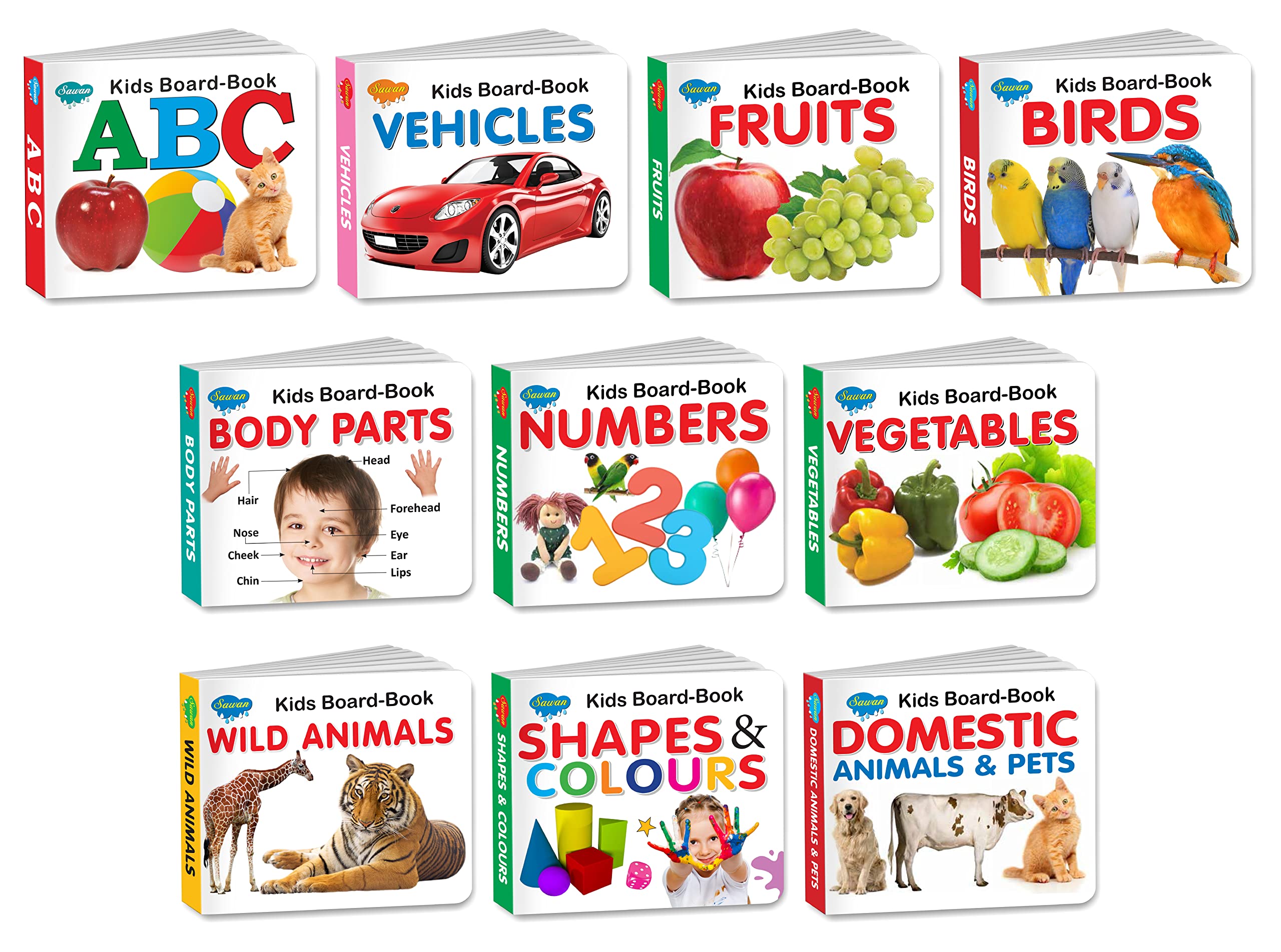 Child First Learning Experience | Sawan Set Of 10 Kids Board Books
