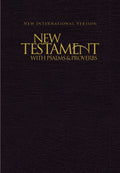 NIV, New Testament with Psalms and Proverbs, PocketSized, Paperback, Black