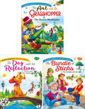 Set Of 3 Books | World Famous AesopS Fables : The Ant And The Grasshopper & The Honest Woodcutter, The Dog And His Reflection 