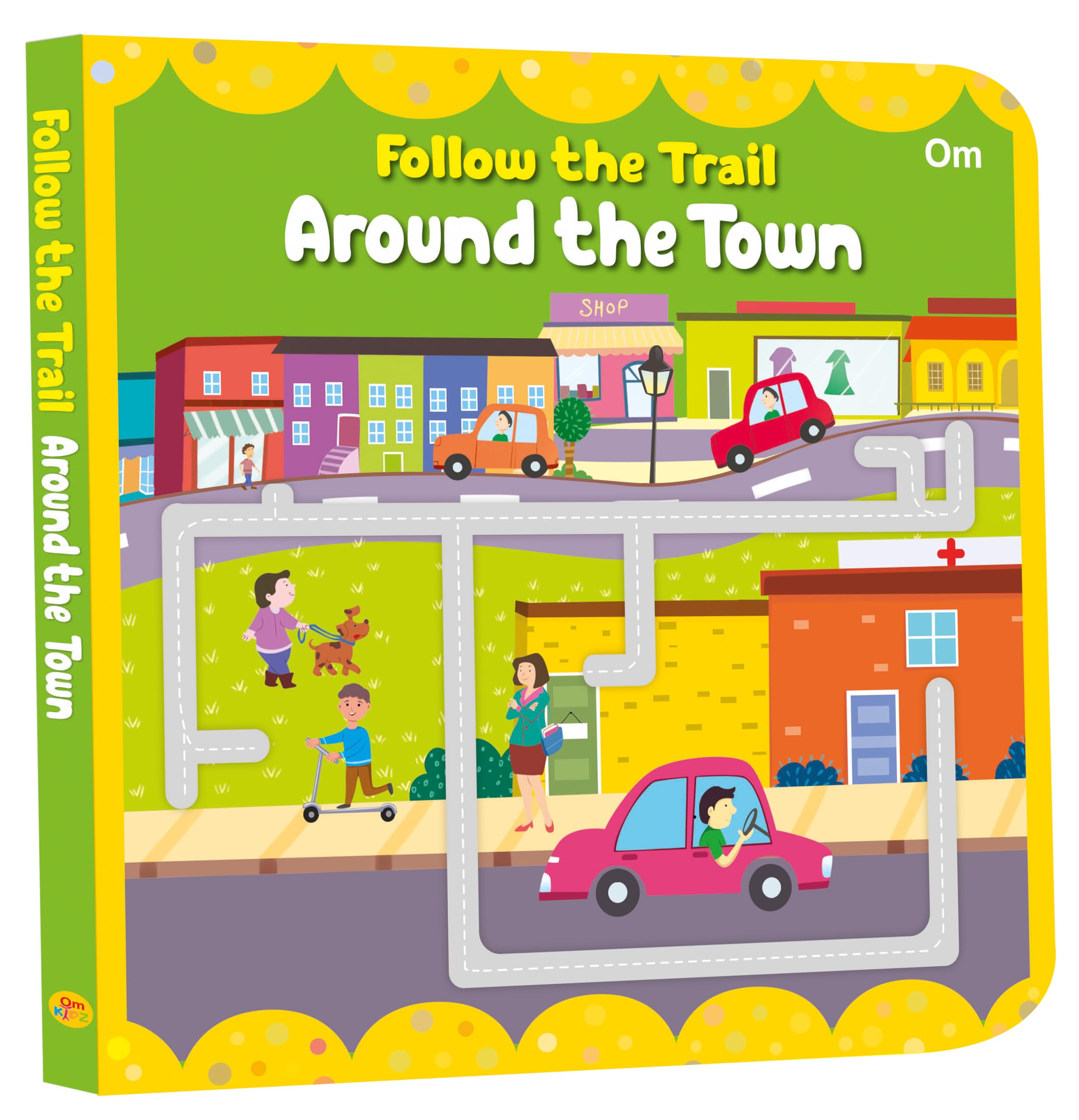 Board Book: Follow the Trail Around the Town Activity Book for Children Age 35 Years